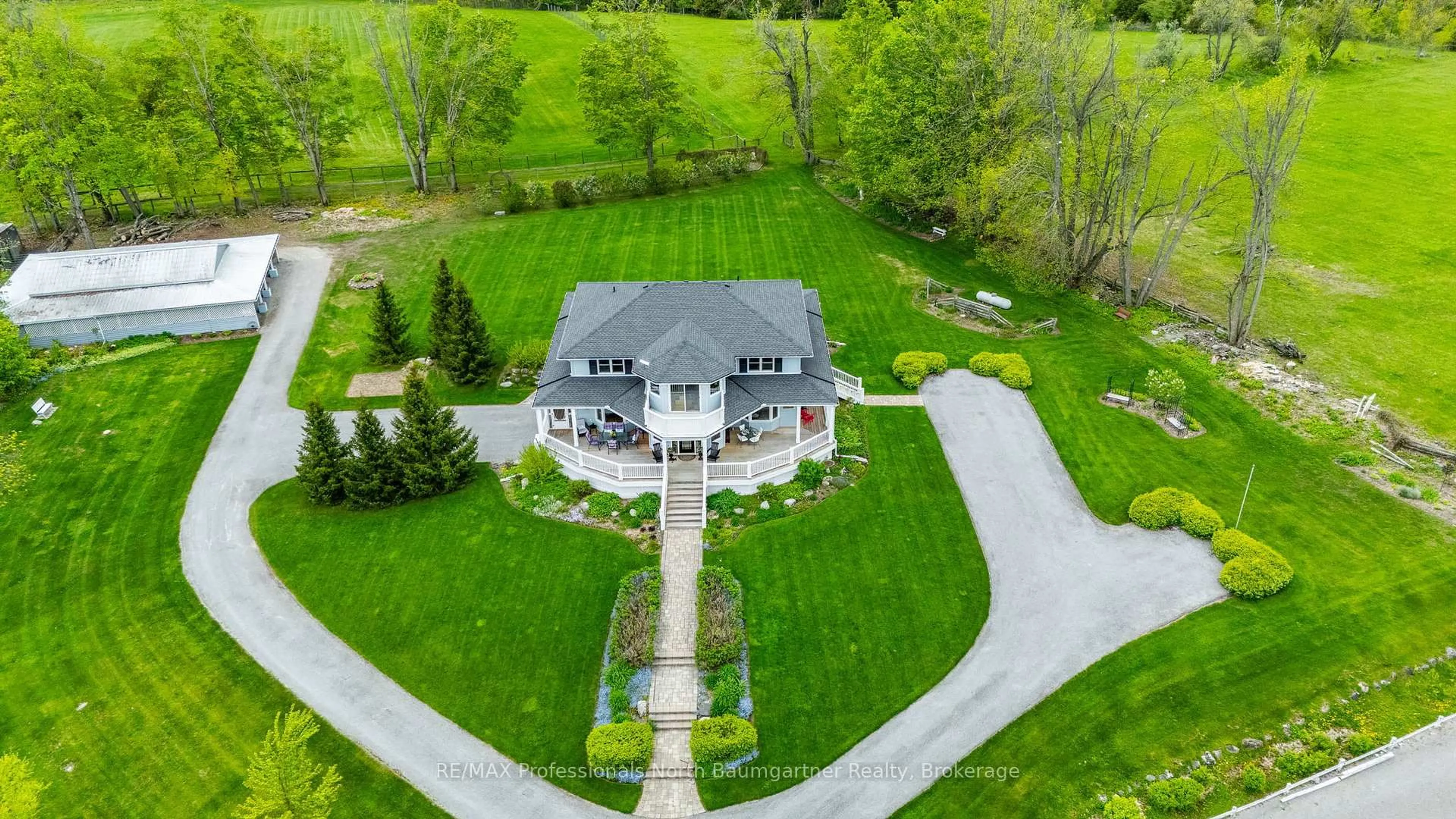 A pic from outside/outdoor area/front of a property/back of a property/a pic from drone, unknown for 451 Fairbairn Rd, Kawartha Lakes Ontario K0M 1A0