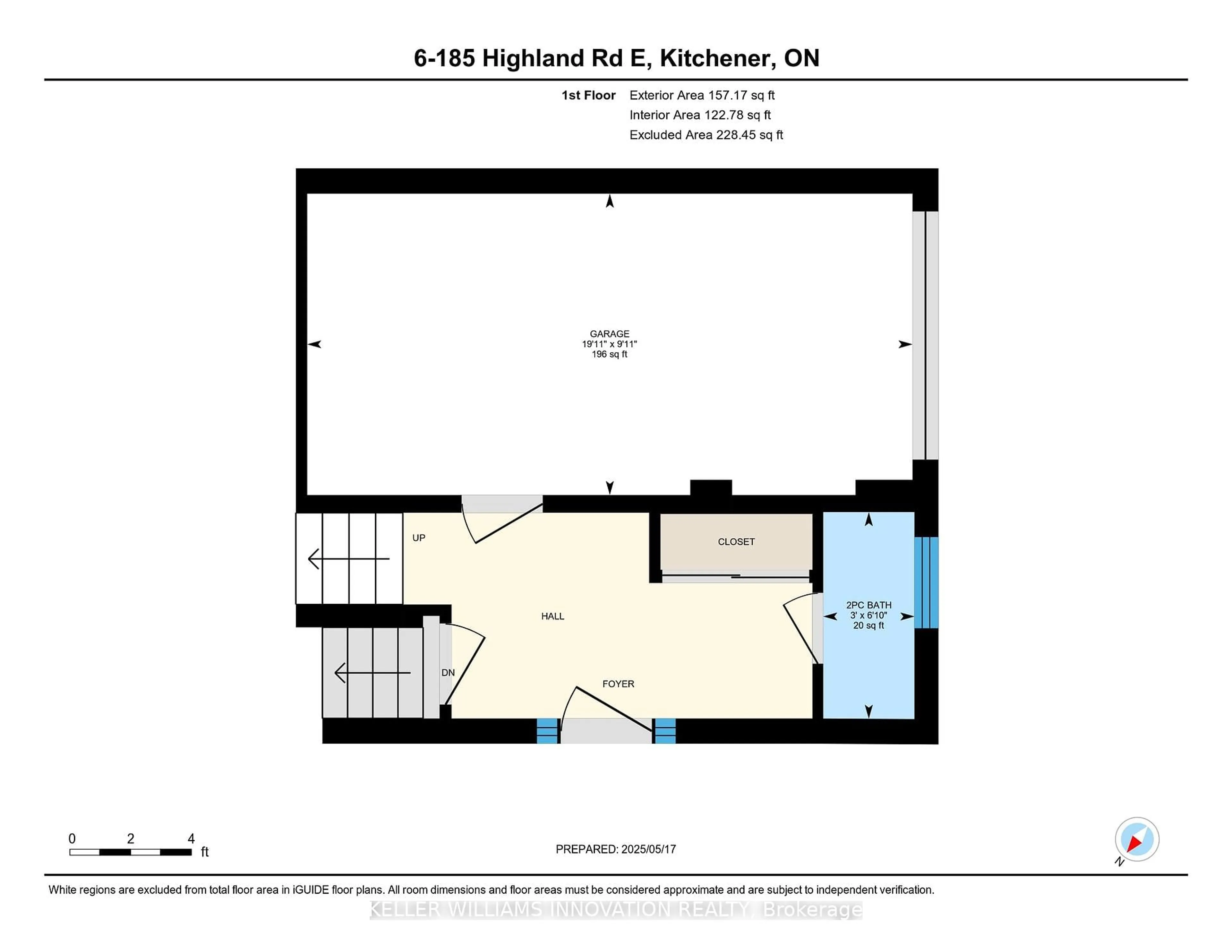 Floor plan for 185 Highland Cres #6, Kitchener Ontario N2M 5P8