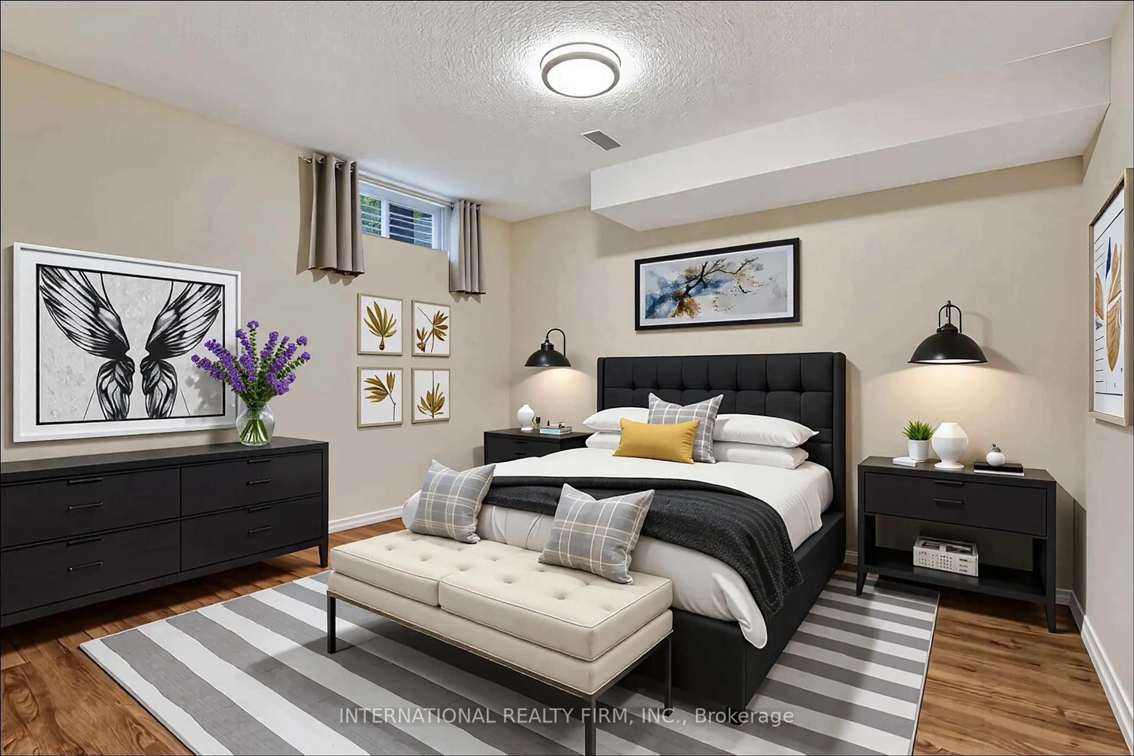 Bedroom with bed, carpet floor for 87 Maxwell Dr, Kitchener Ontario N2R 1A5