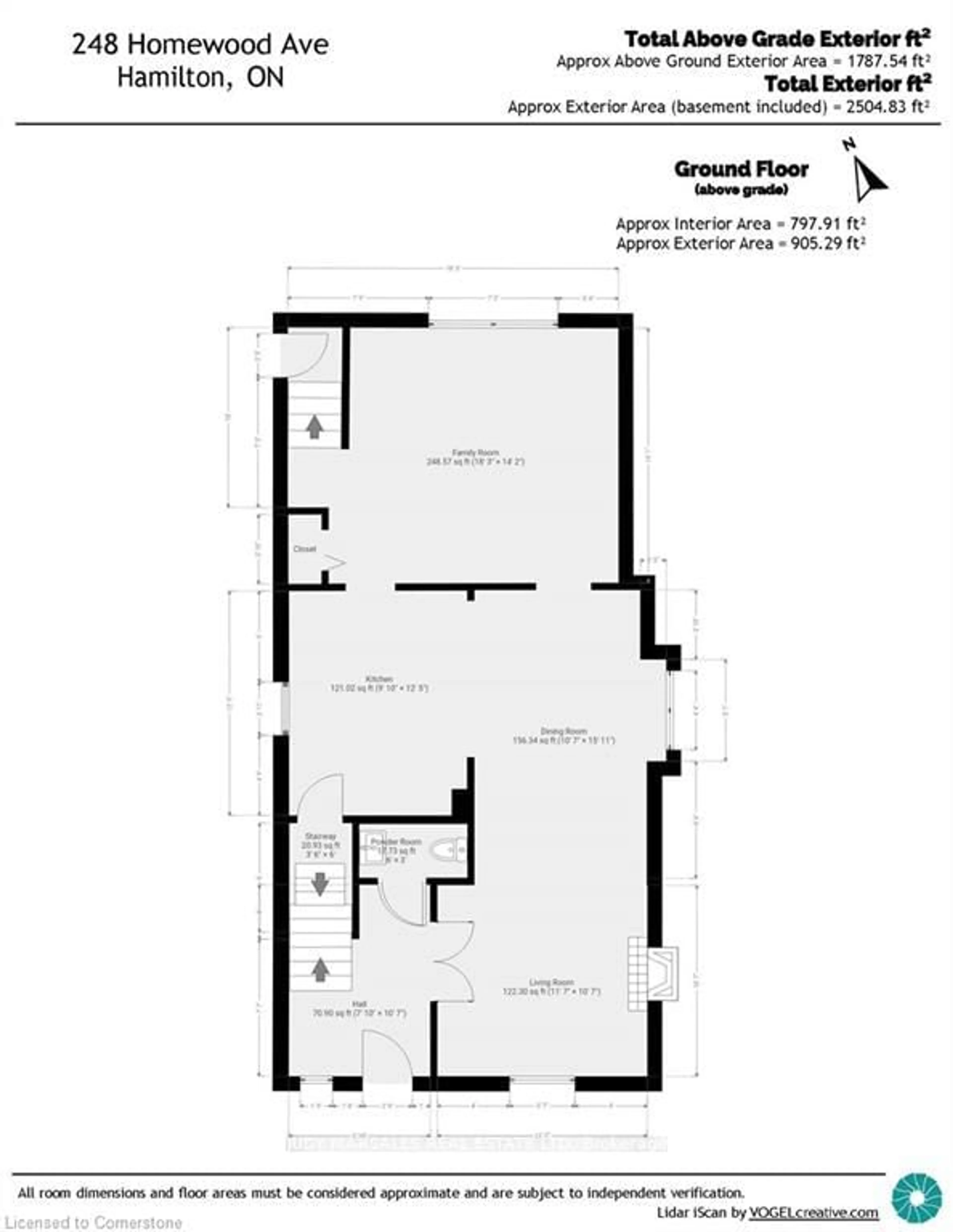 Floor plan for 248 Homewood Ave, Hamilton Ontario L8P 2M8