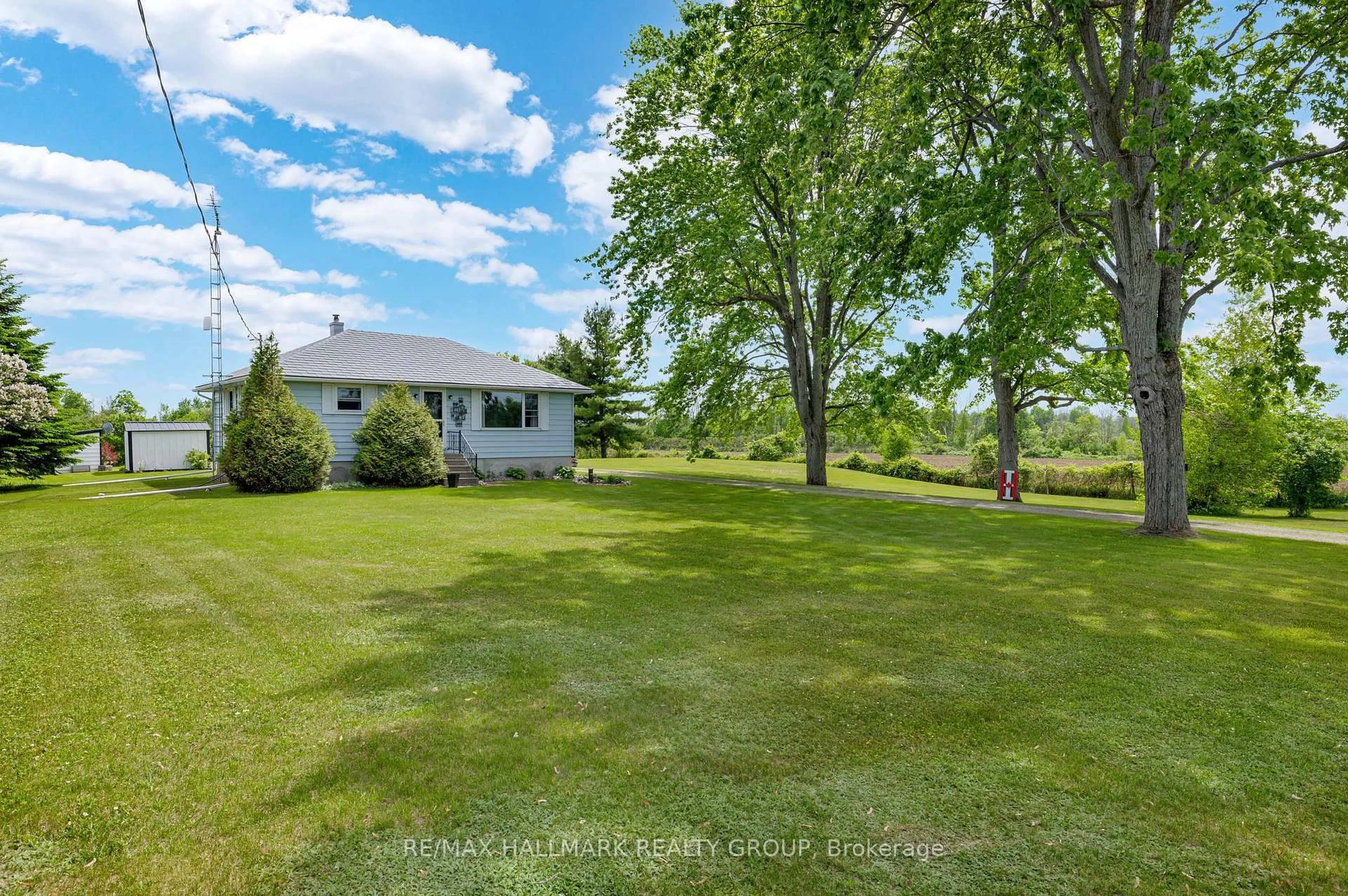 A pic from outside/outdoor area/front of a property/back of a property/a pic from drone, water/lake/river/ocean view for 10220 Broken Second Rd, South Dundas Ontario K0E 1K0