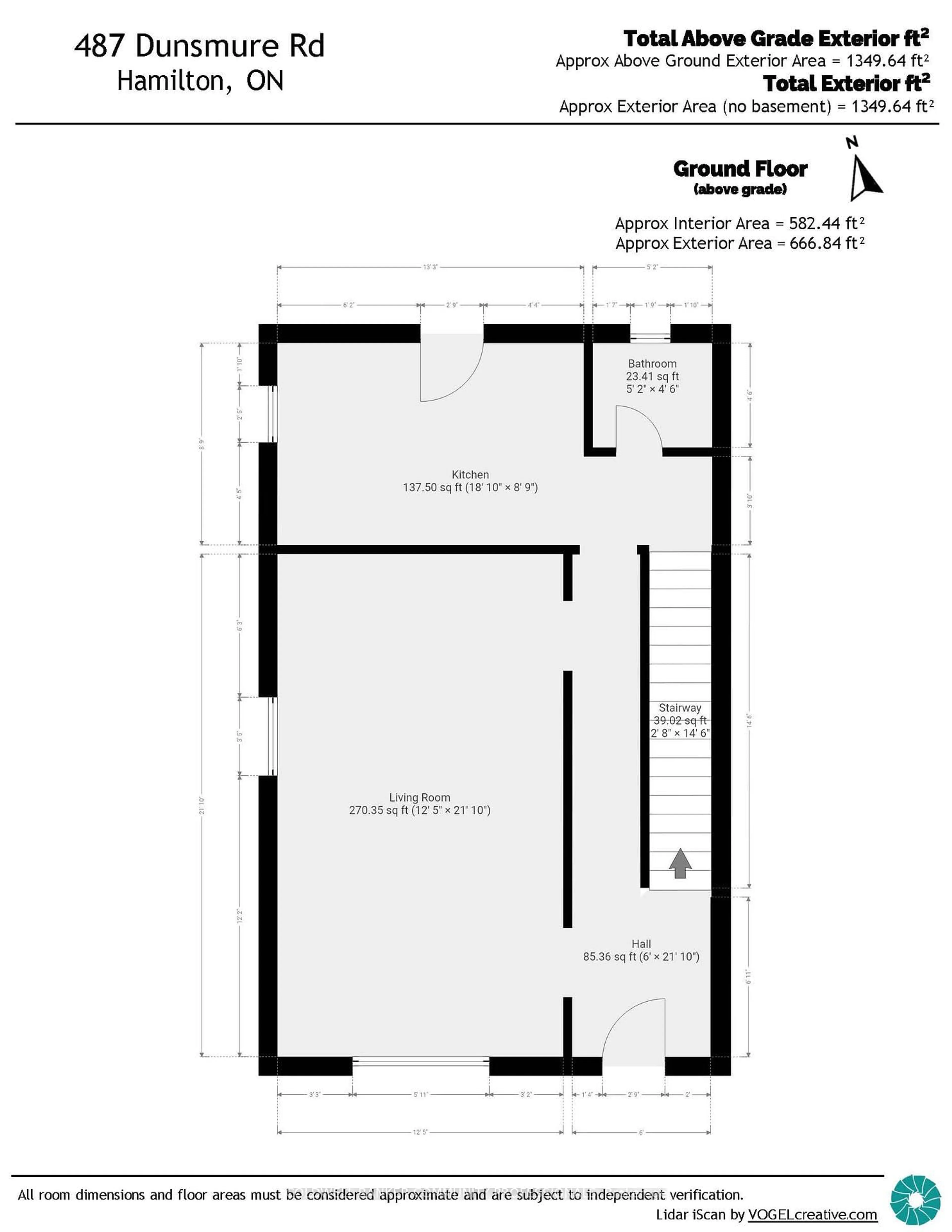 Floor plan for 487 Dunsmure Rd, Hamilton Ontario L8H 1G8