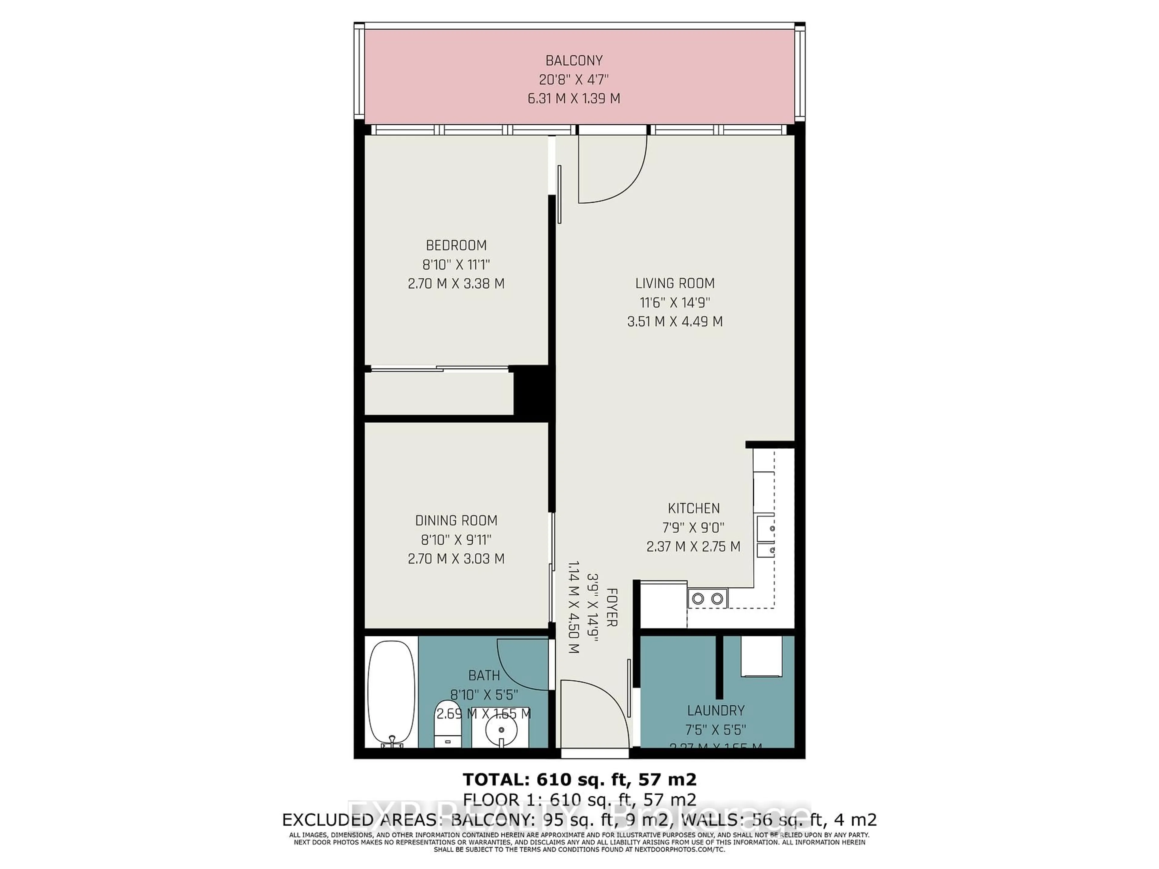 Floor plan for 324 Laurier Ave #1305, Ottawa Ontario K1N 6P6