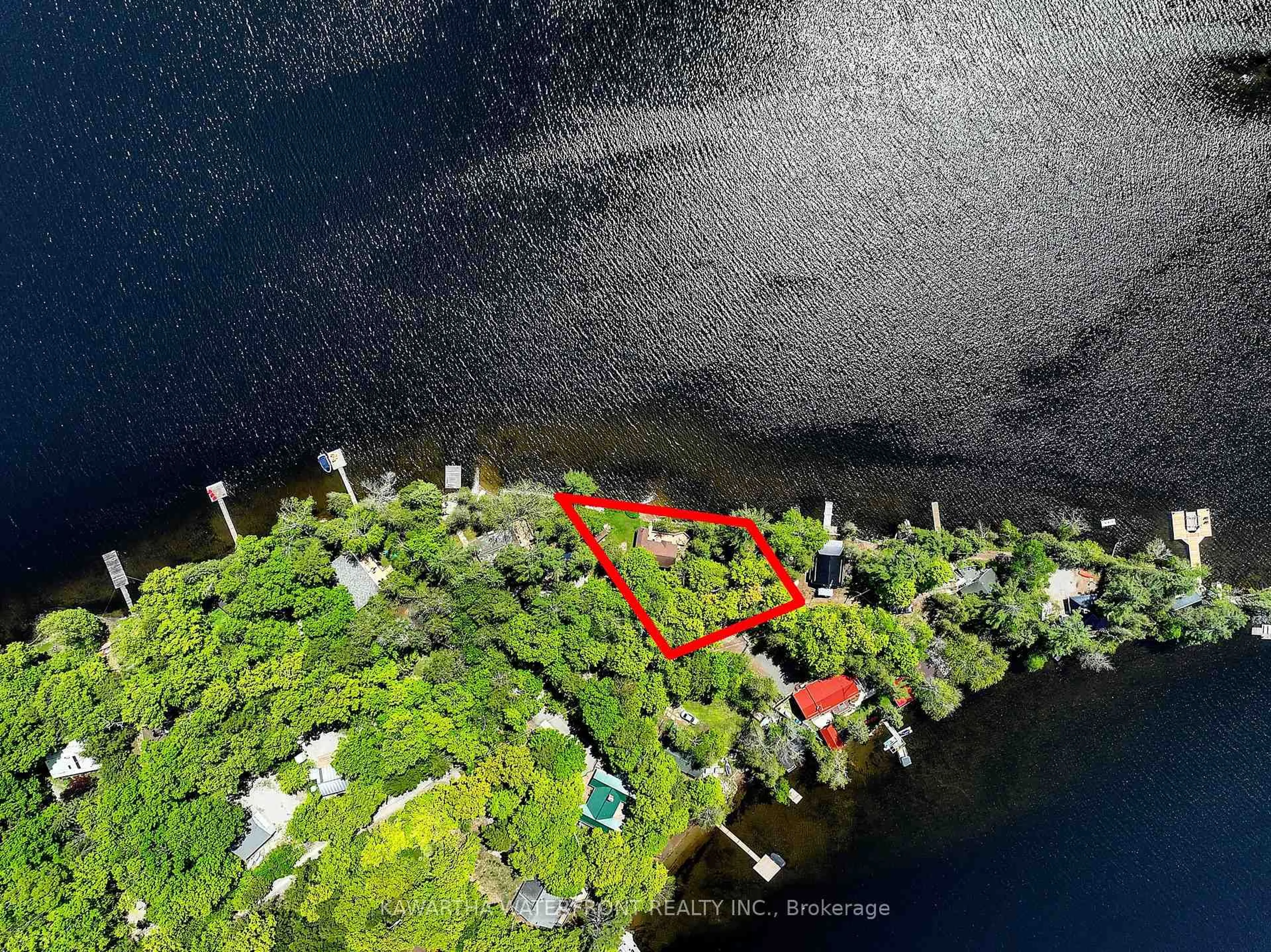 A pic from outside/outdoor area/front of a property/back of a property/a pic from drone, water/lake/river/ocean view for 103 Shadow Lake 2 Rd, Kawartha Lakes Ontario K0M 2L0