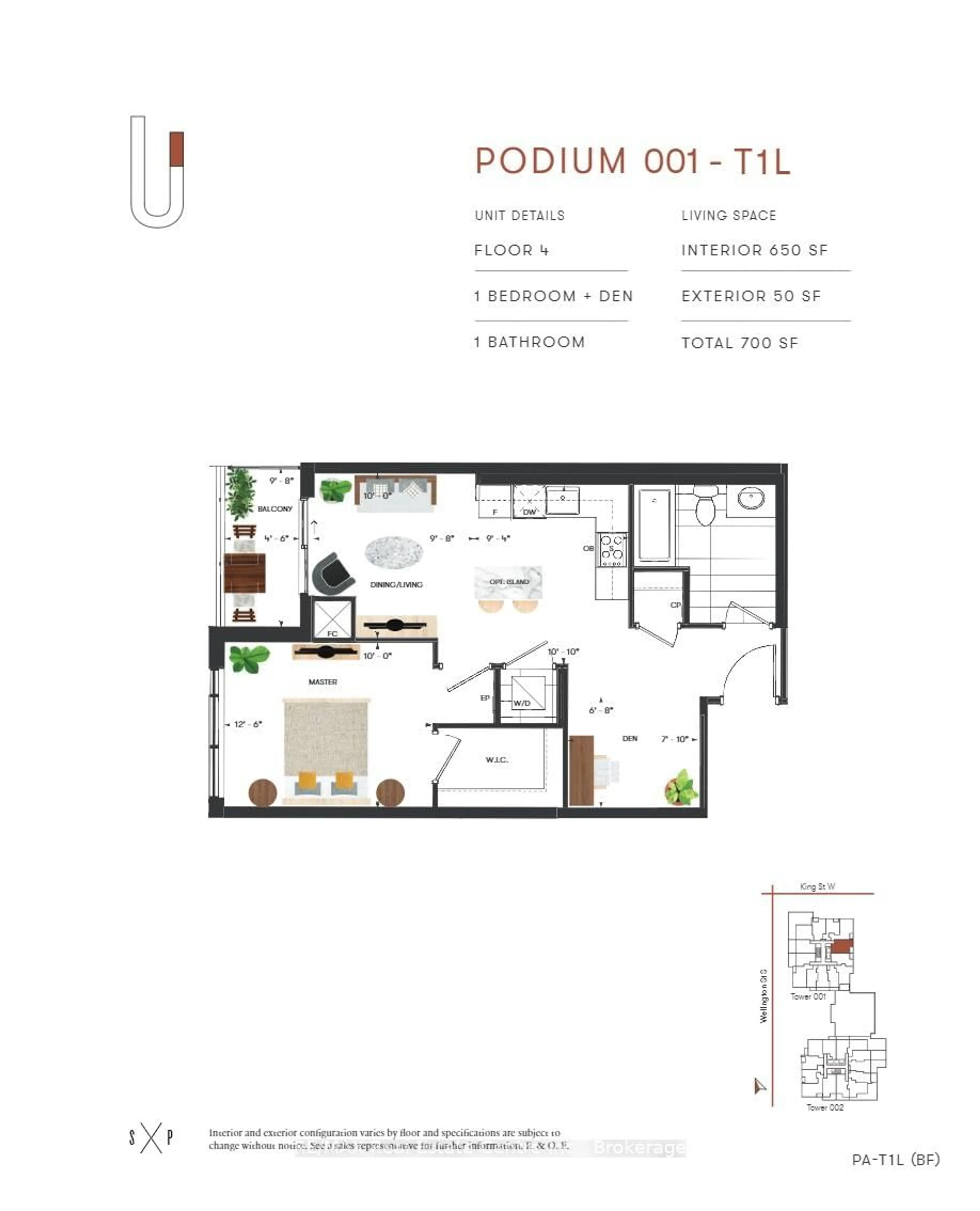 Floor plan for 5 Wellington St #414, Kitchener Ontario N2G 0E3