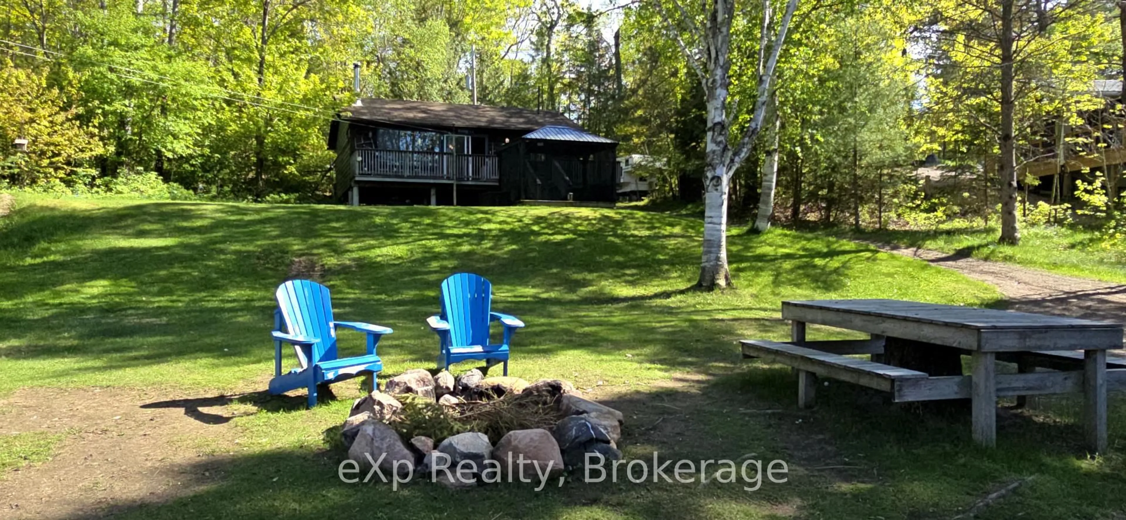 A pic from outside/outdoor area/front of a property/back of a property/a pic from drone, water/lake/river/ocean view for 508 Skerryvore Community Rd, The Archipelago Ontario P0G 1G0