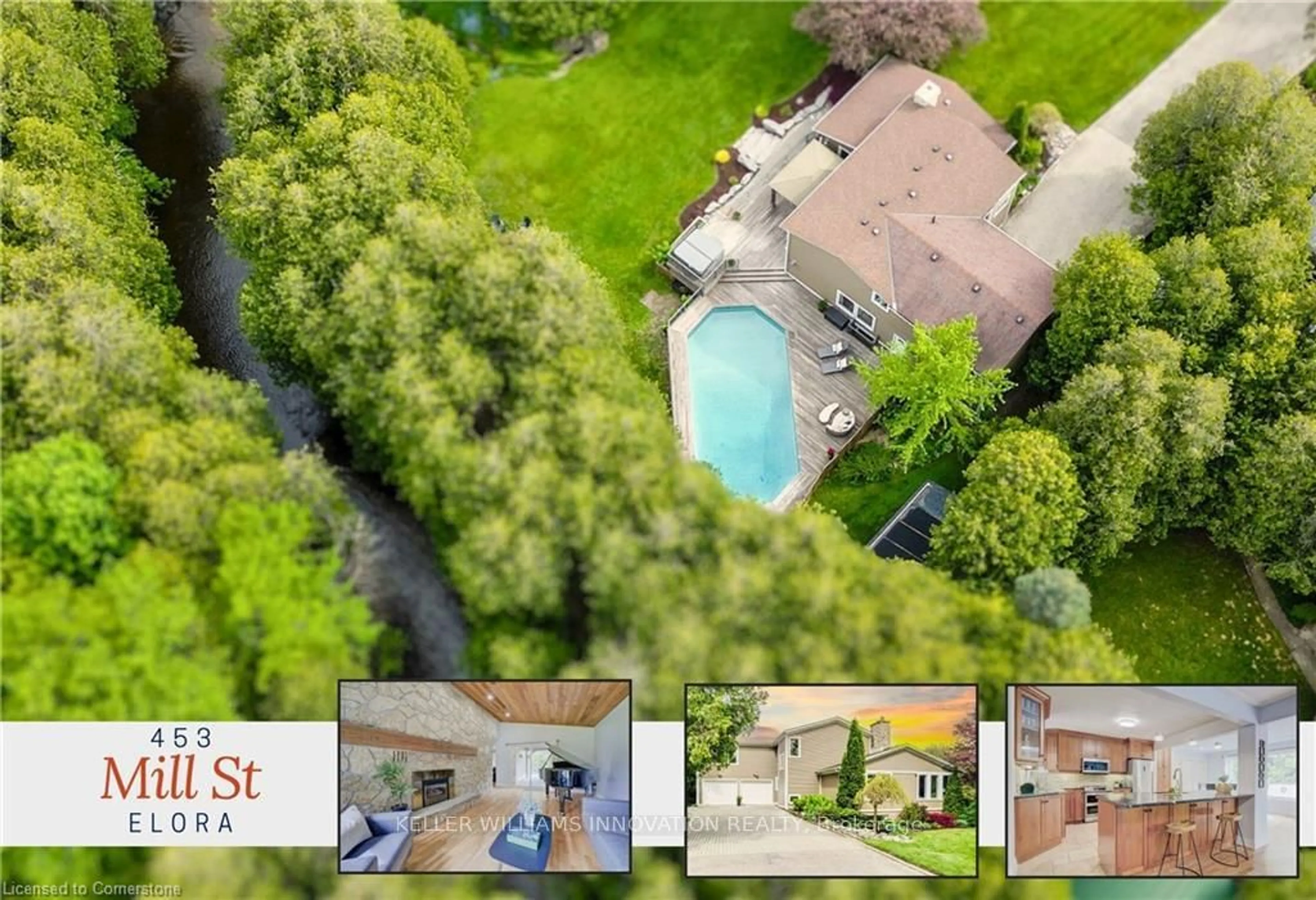 A pic from outside/outdoor area/front of a property/back of a property/a pic from drone, street for 453 Mill St, Centre Wellington Ontario N0B 1S0