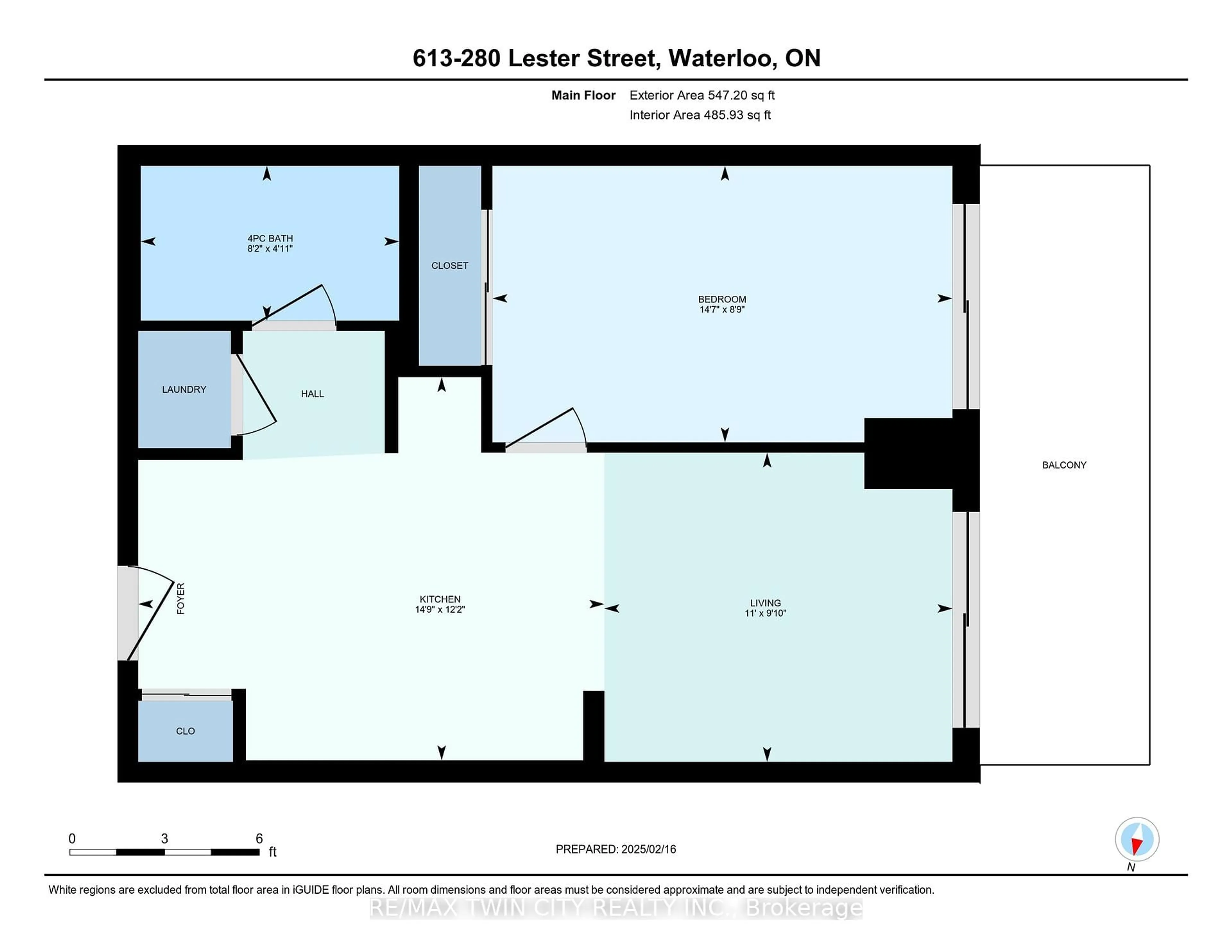 Floor plan for 280 Lester St #613, Waterloo Ontario N2L 0G2