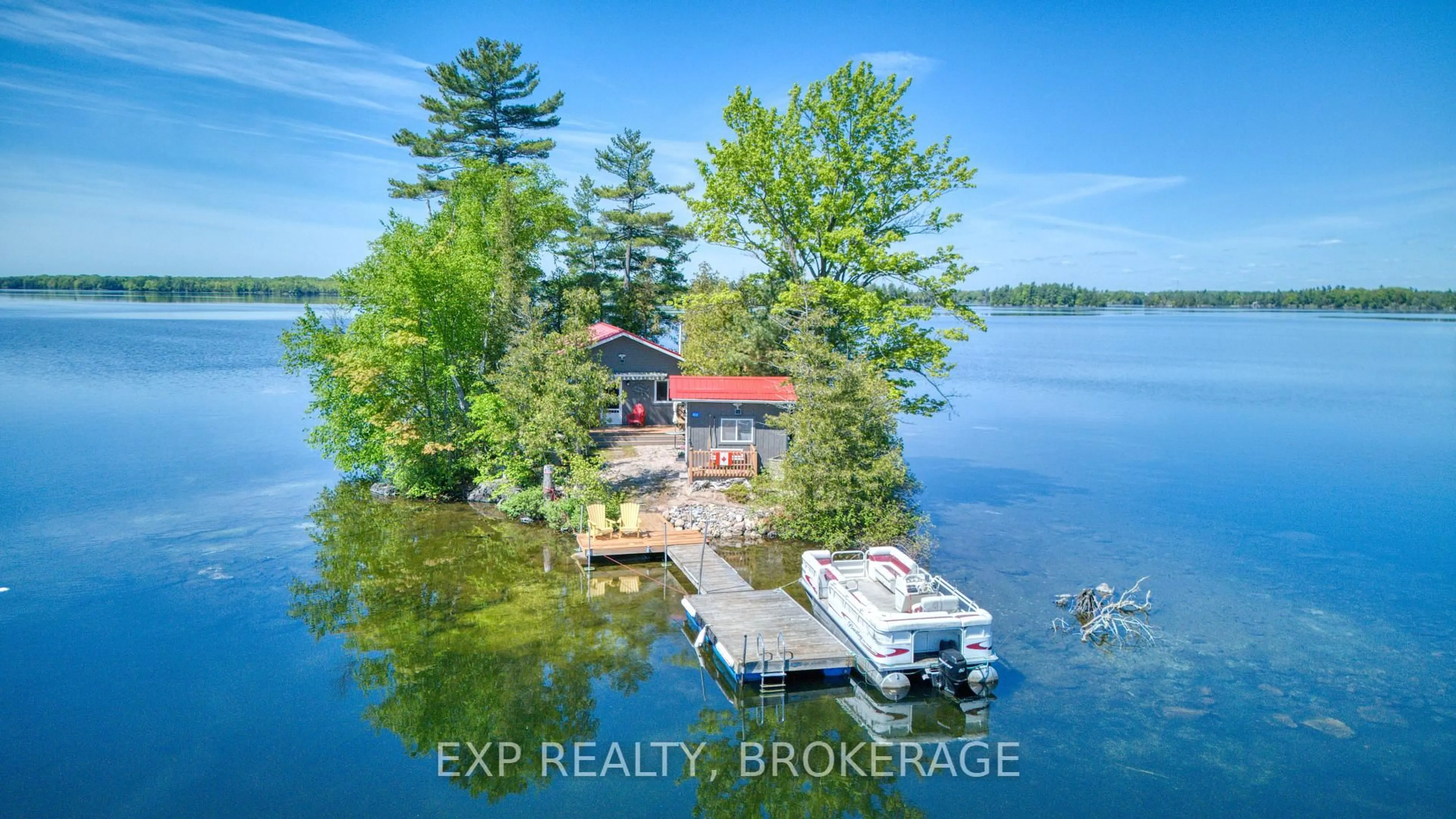 A pic from outside/outdoor area/front of a property/back of a property/a pic from drone, water/lake/river/ocean view for 832 Sharbot Lake N/A, Mountain Grove Ontario K0H 2E0