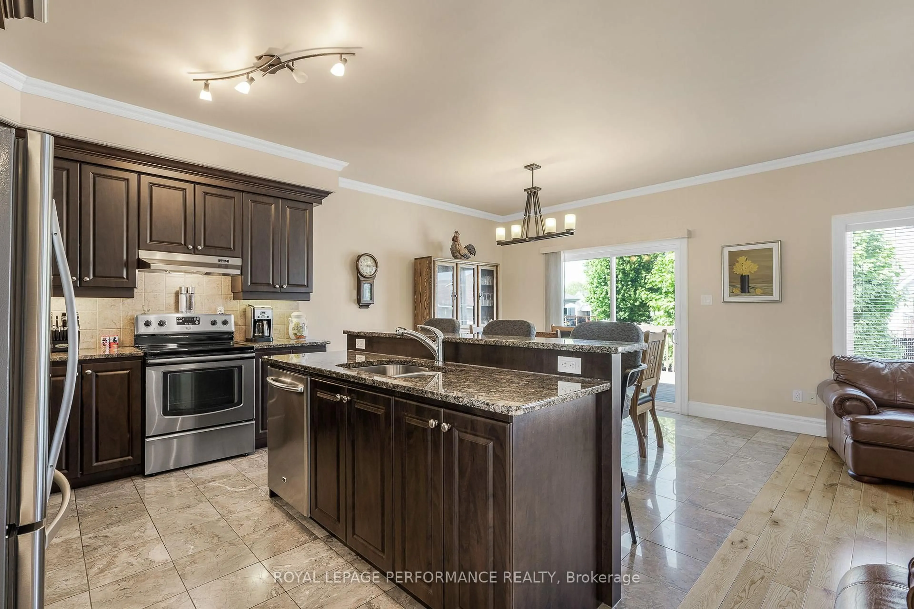 Open concept kitchen, ceramic/tile floor for 651 Lafrance Cres, Hawkesbury Ontario K6A 3W8