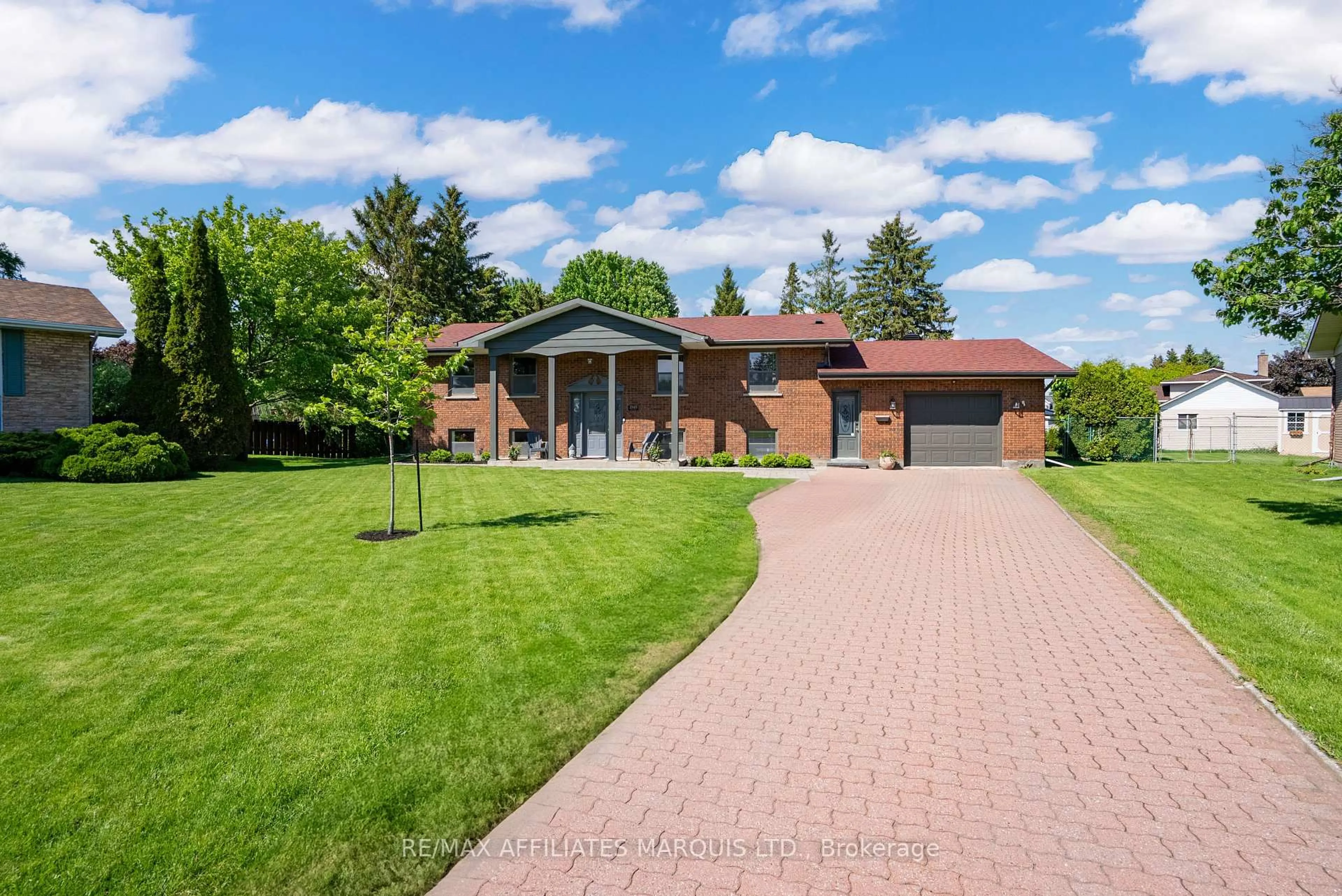 Home with brick exterior material, street for 1949 Belvedere Cres, Cornwall Ontario K6H 6L9