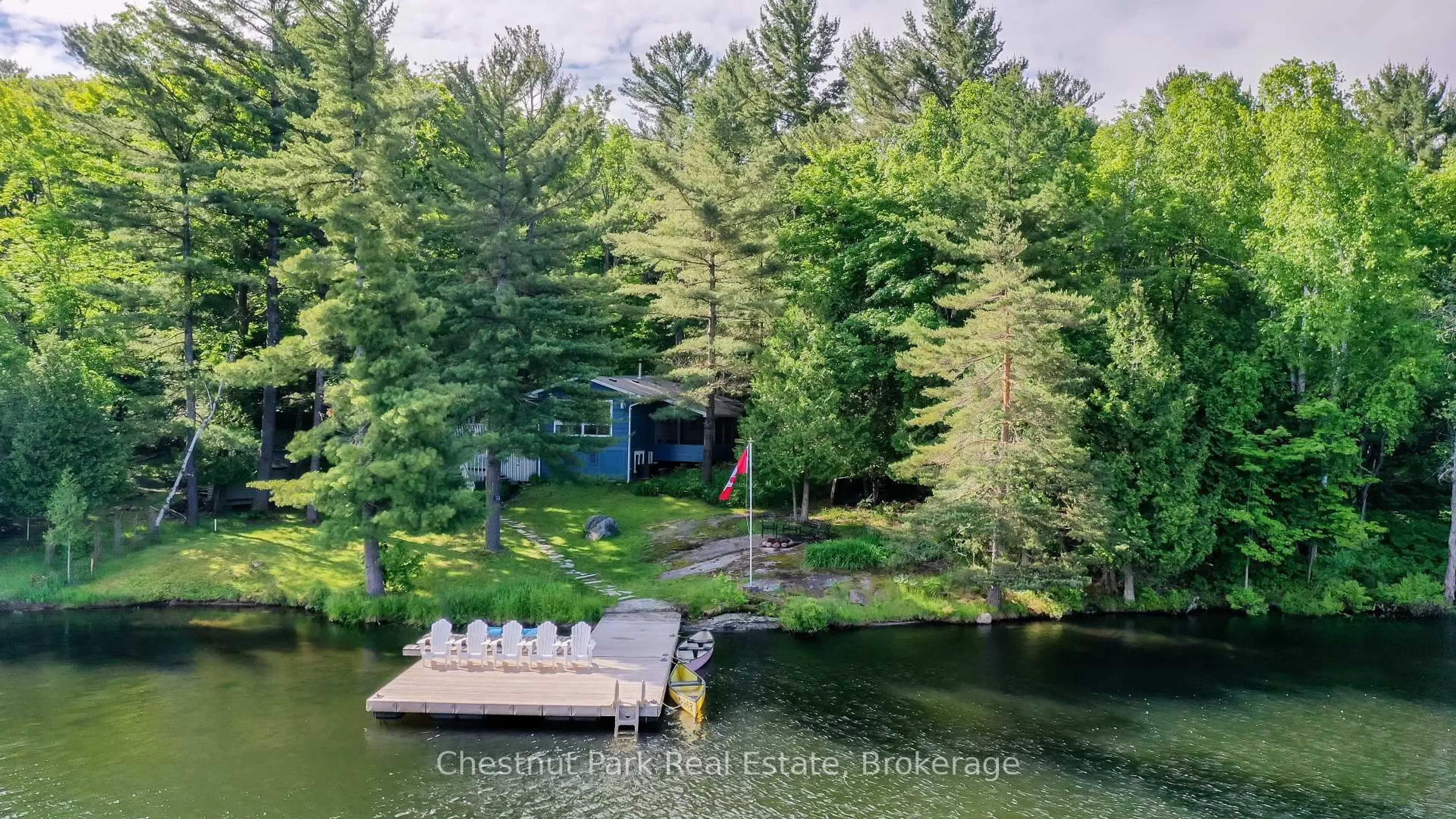 A pic from outside/outdoor area/front of a property/back of a property/a pic from drone, water/lake/river/ocean view for 1053 Bruce Lake Dr #5, Muskoka Lakes Ontario P0B 1G0