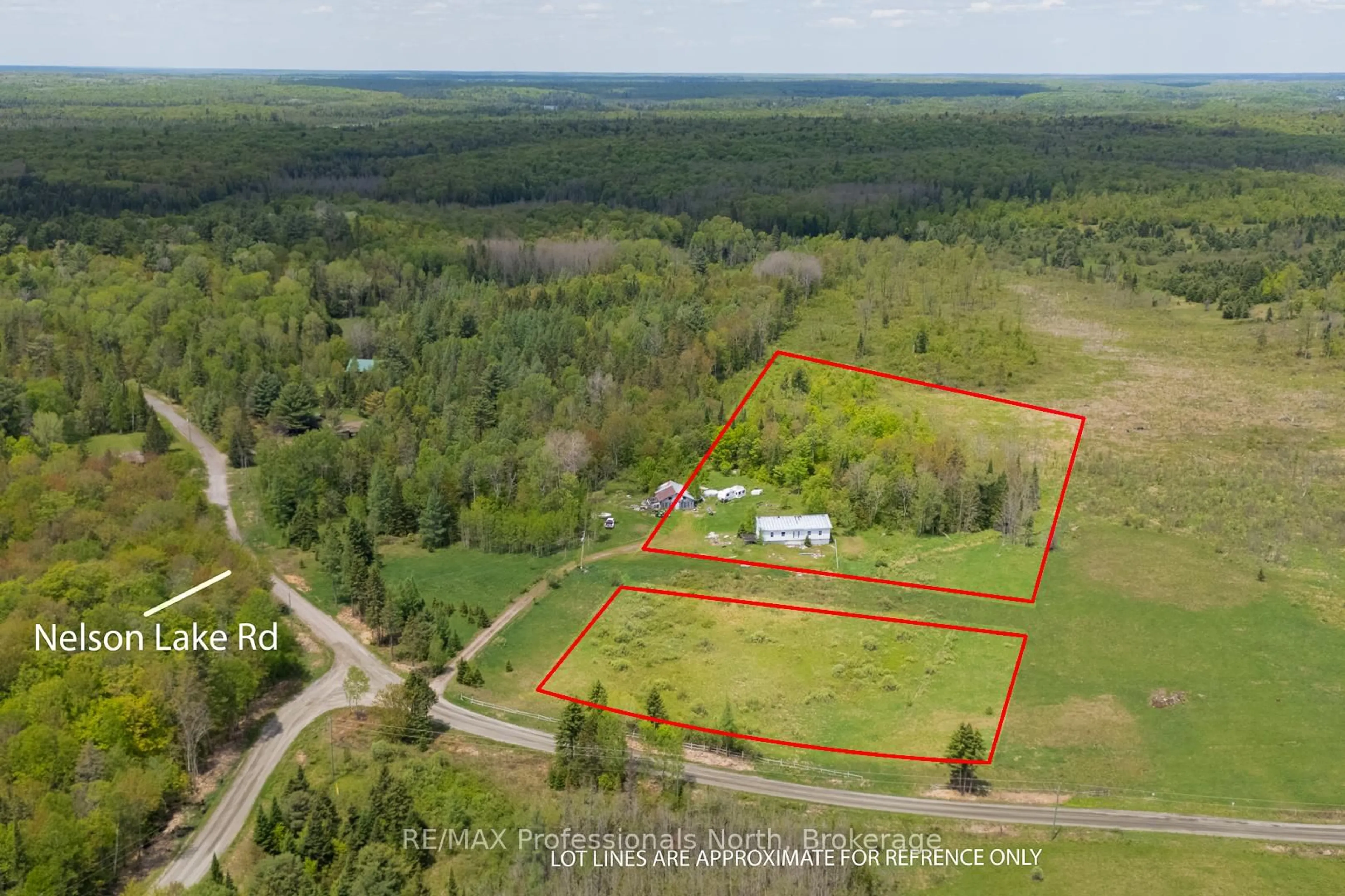 A pic from outside/outdoor area/front of a property/back of a property/a pic from drone, unknown for 1468 Nelson Lake Rd, Magnetawan Ontario P0A 1P0