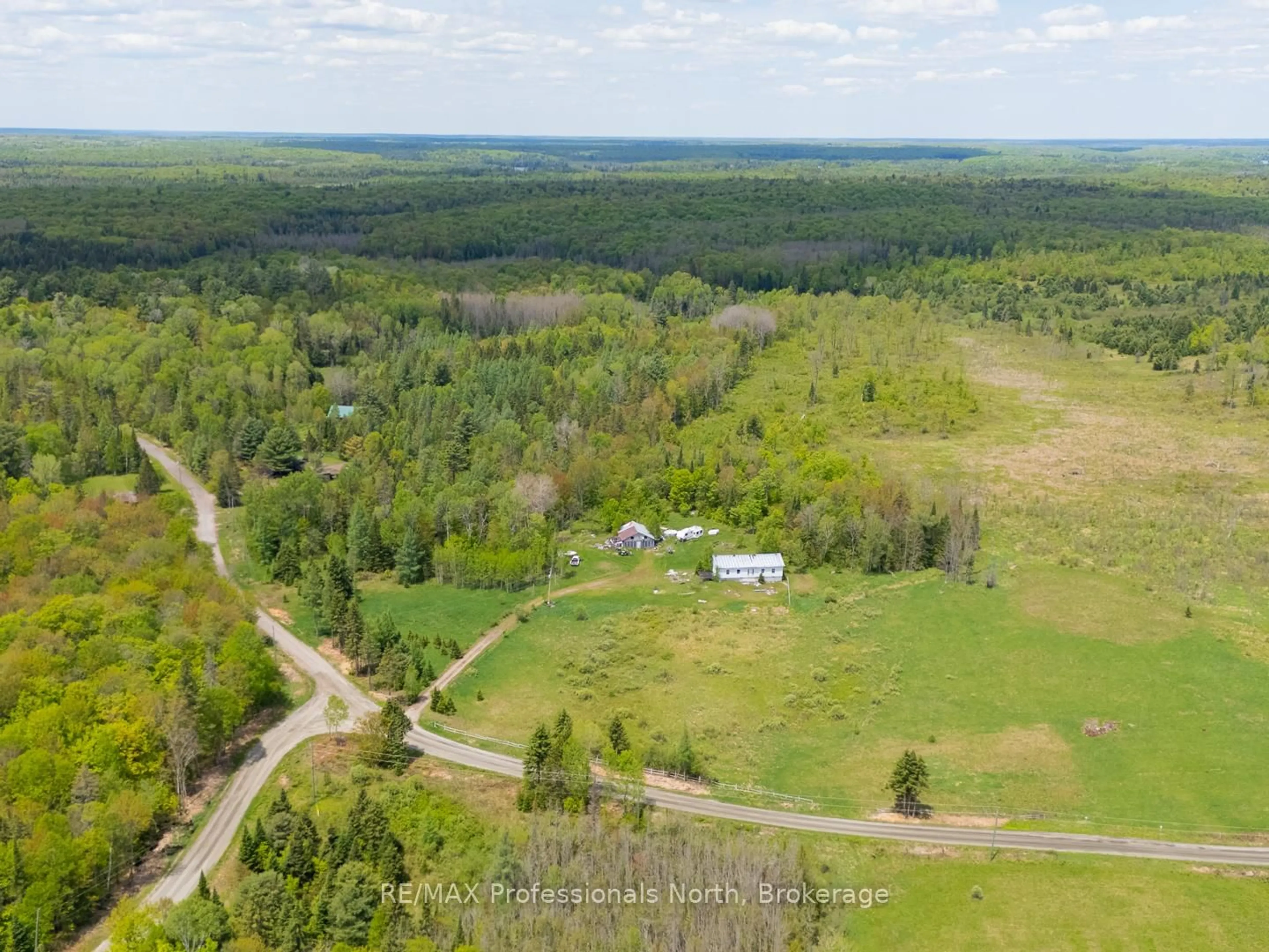 A pic from outside/outdoor area/front of a property/back of a property/a pic from drone, forest/trees view for 1468 Nelson Lake Rd, Magnetawan Ontario P0A 1P0
