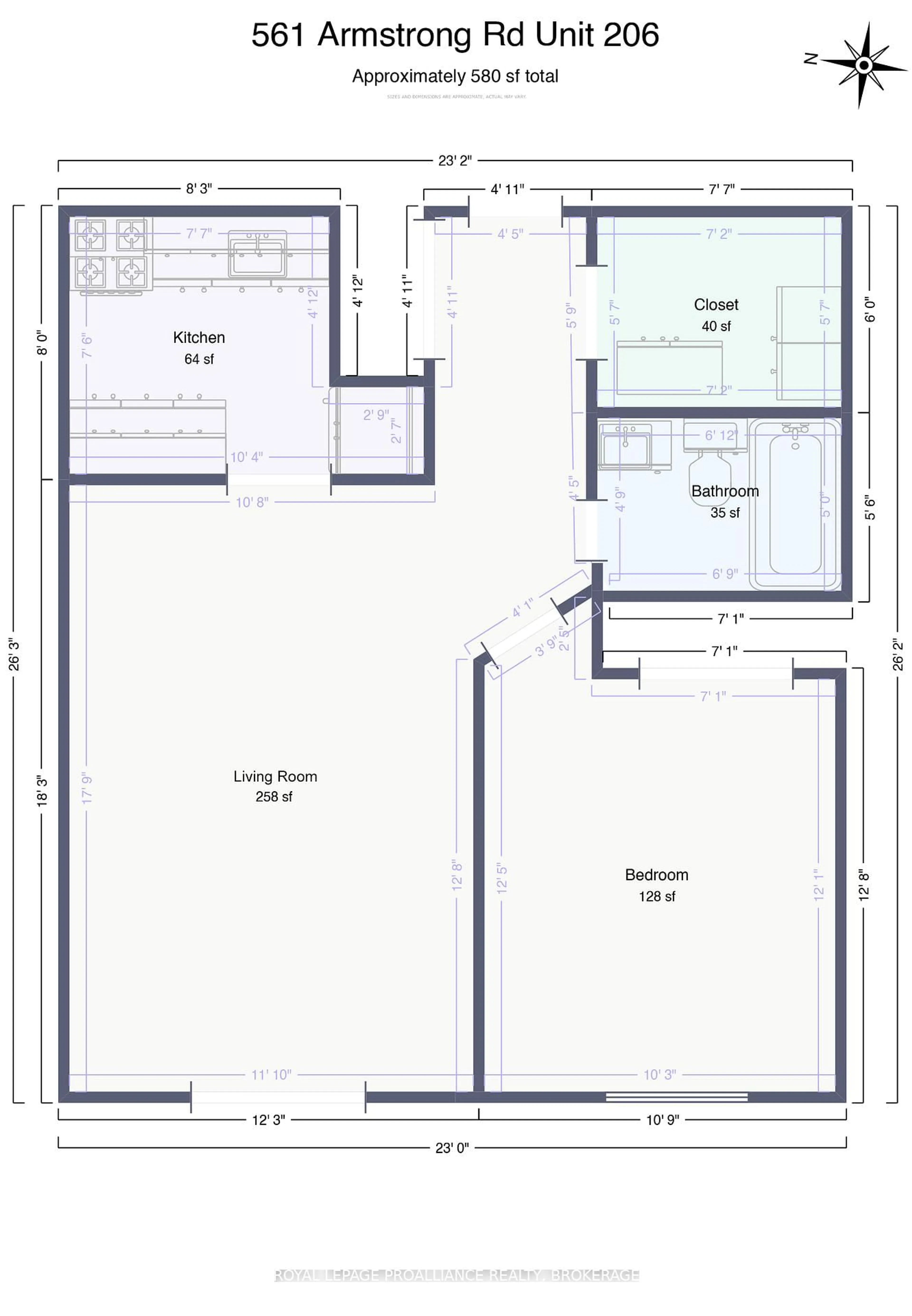 Floor plan for 561 Armstrong Rd #206, Kingston Ontario K7M 8J9