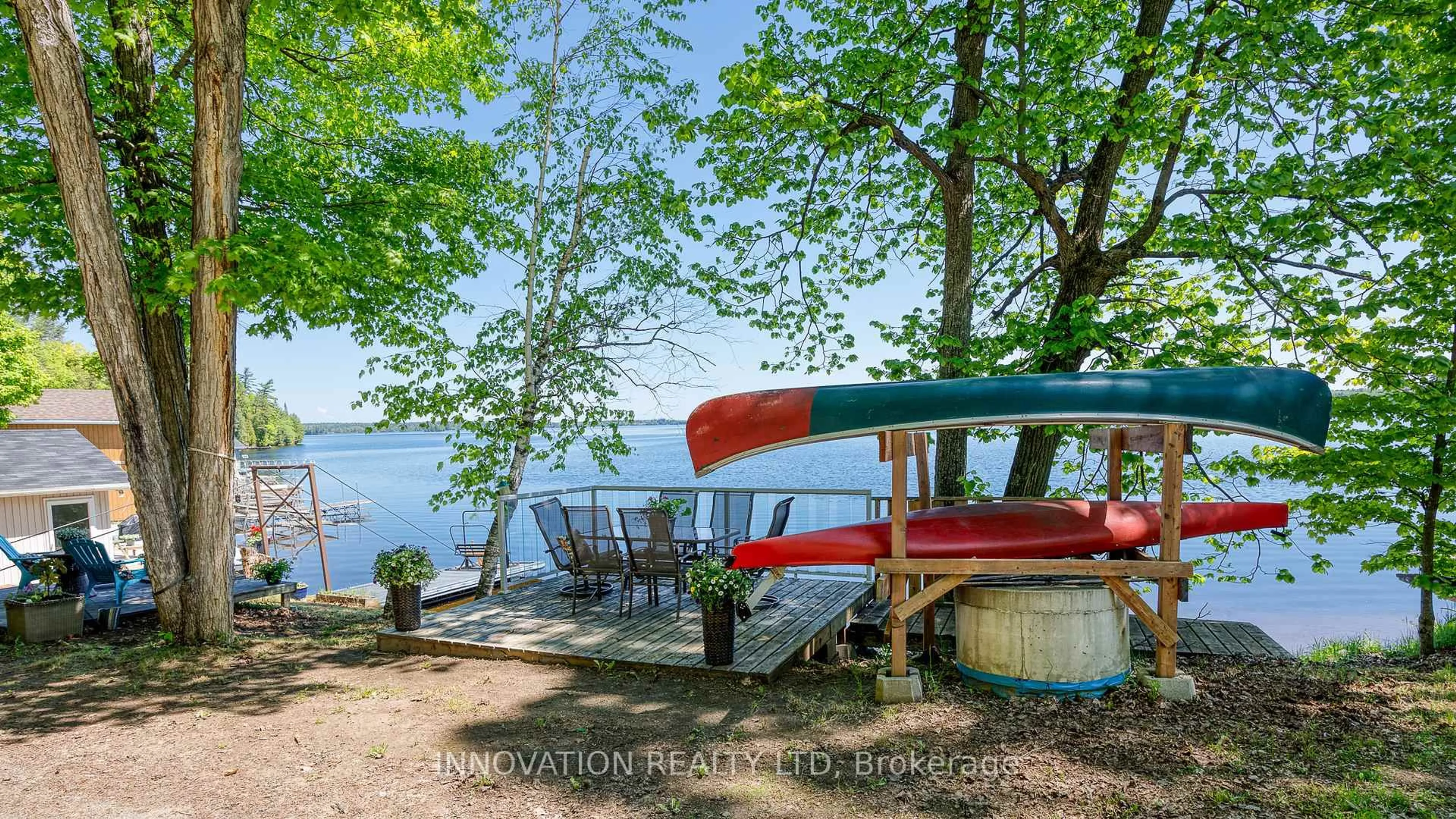 Patio, water/lake/river/ocean view for 56 Stubinskis Lane, Calabogie Ontario K0J 1H0