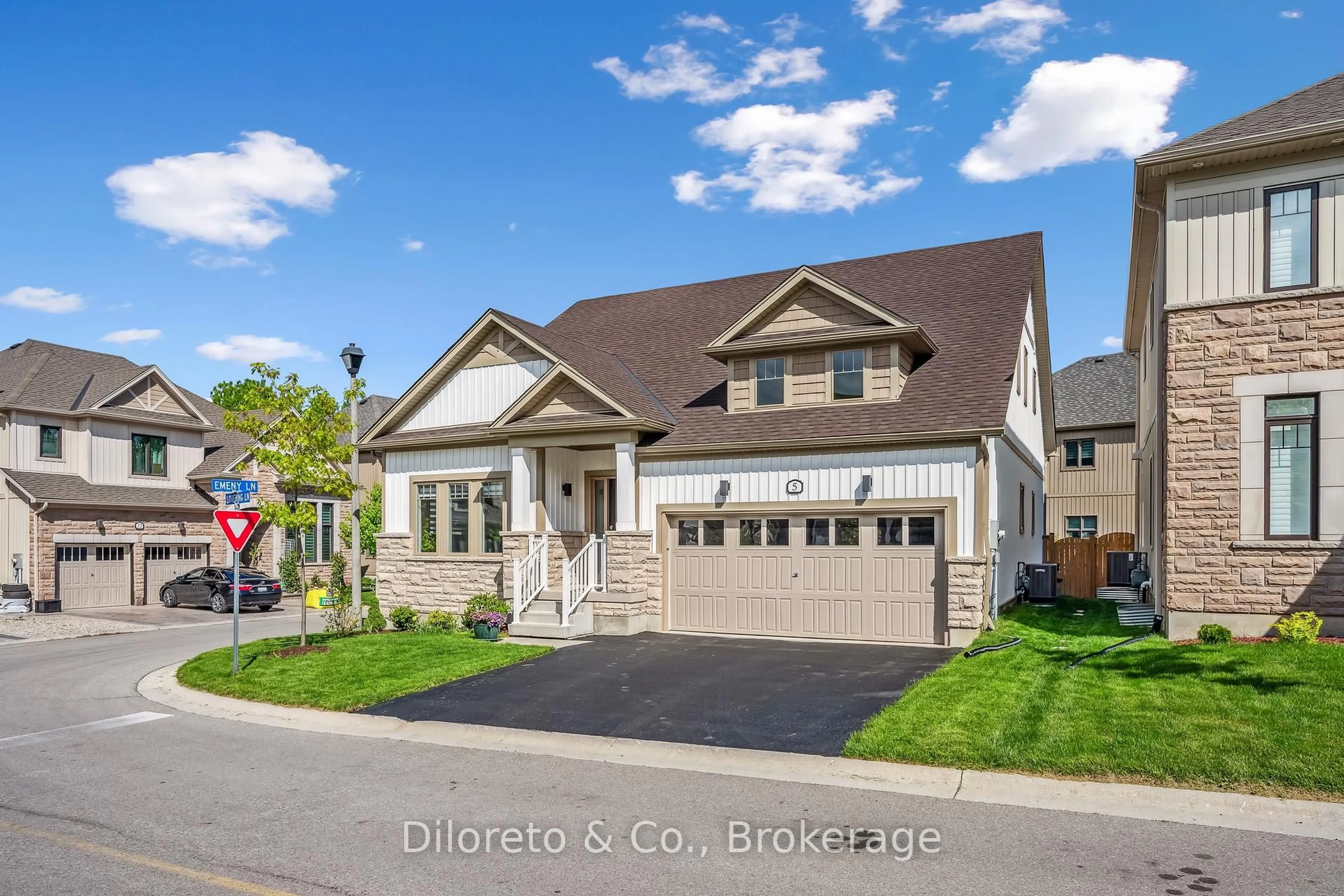 Home with brick exterior material, street for 5 Lovering Lane, Guelph Ontario N1L 0H3