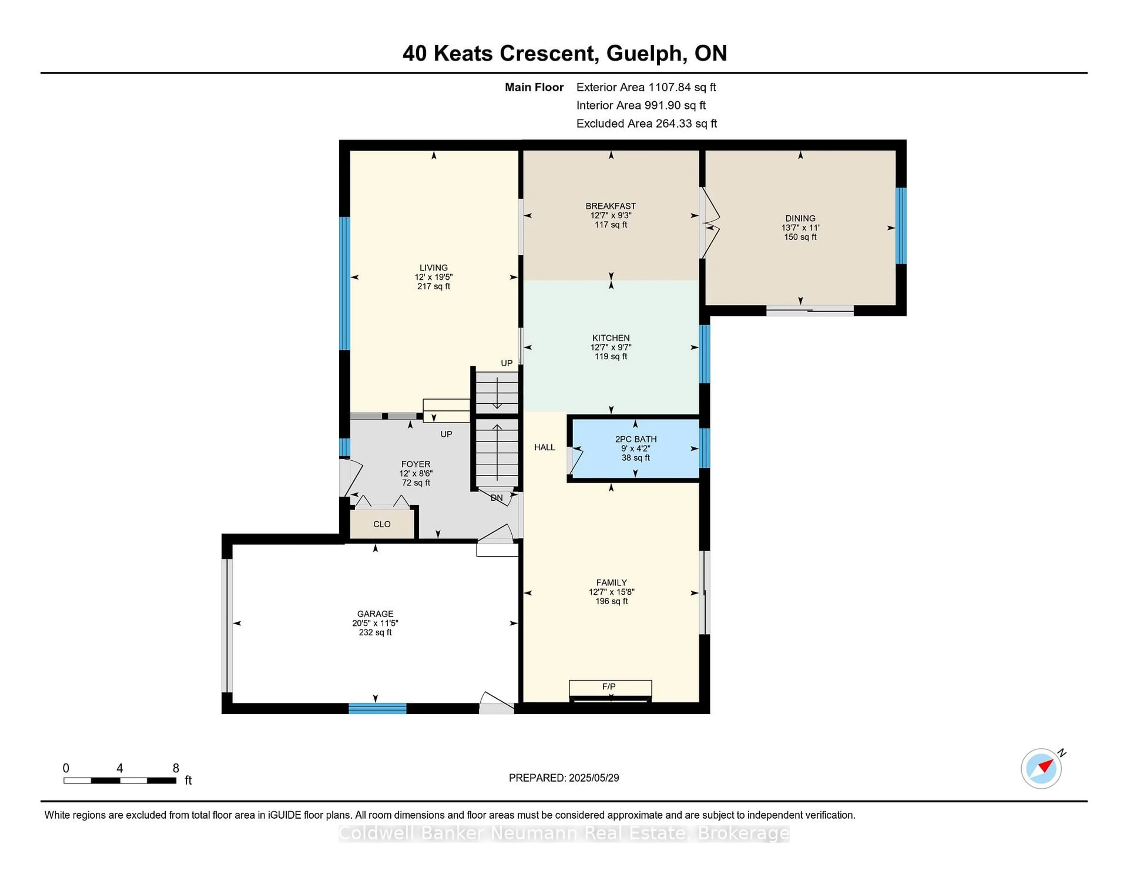 Floor plan for 40 Keats Cres, Guelph Ontario N1G 3B2