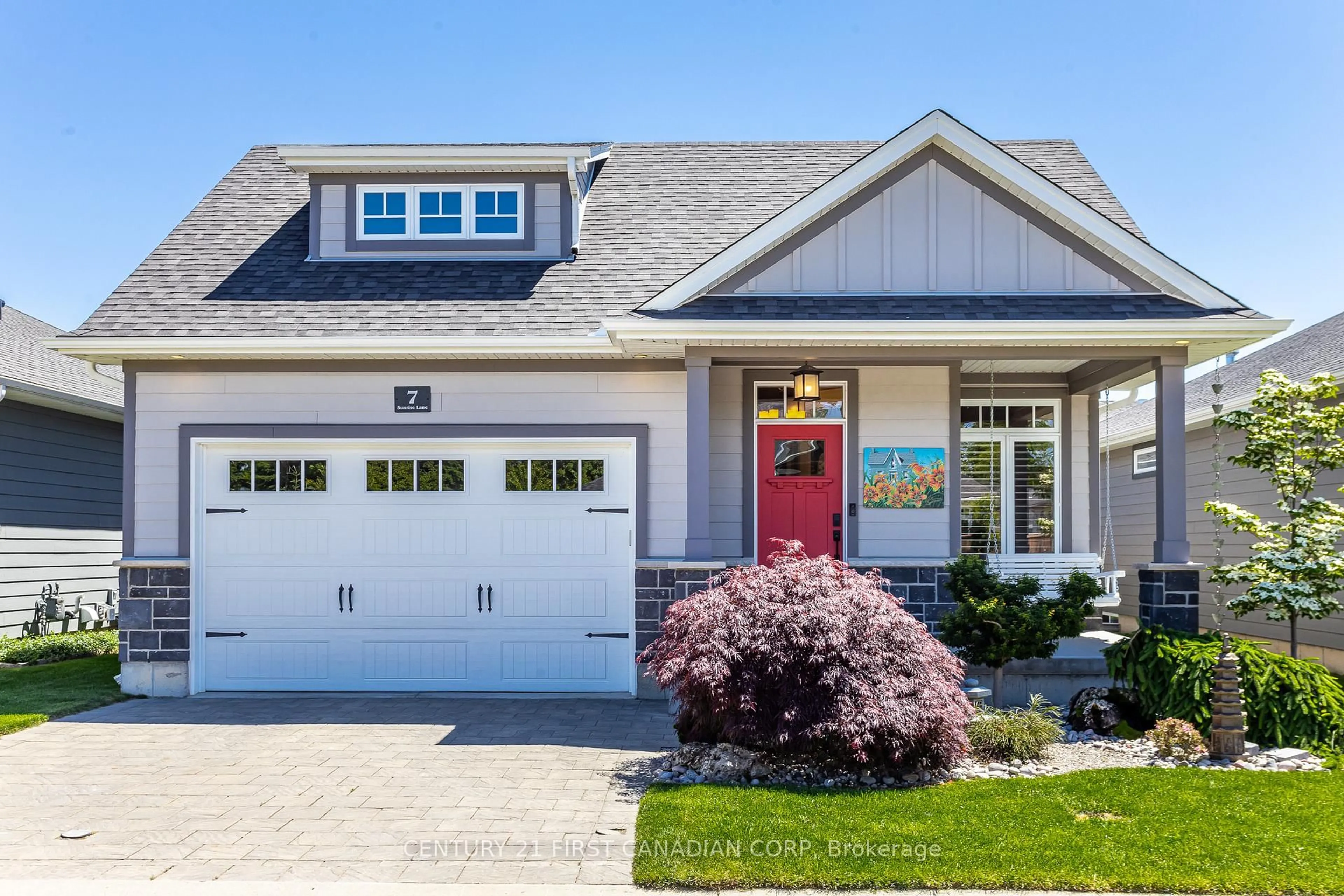 Home with vinyl exterior material, street for 7 Sunrise Lane, Lambton Shores Ontario N0M 1T0