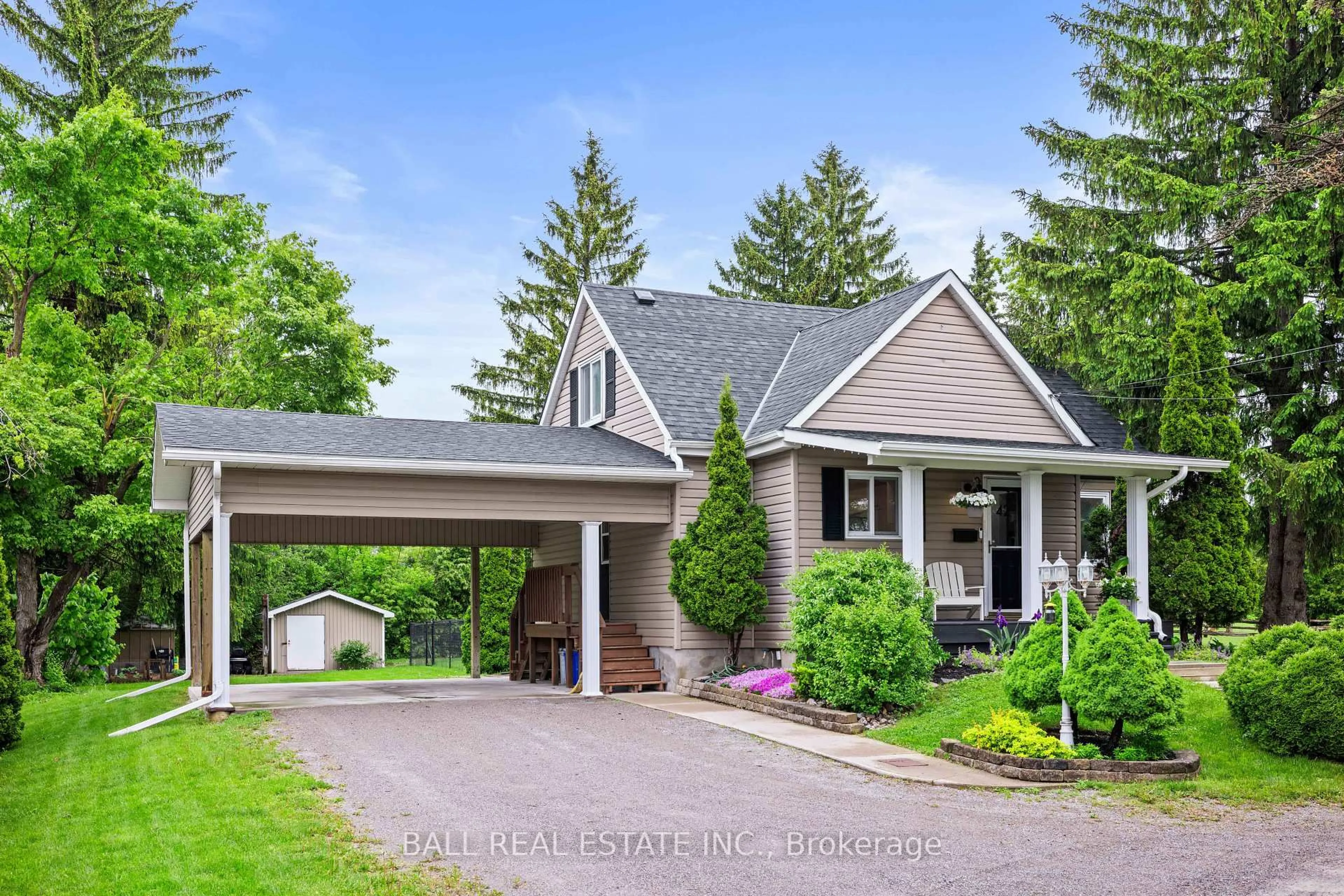 Home with brick exterior material, street for 42 County Road 4, Douro-Dummer Ontario K9L 1B9