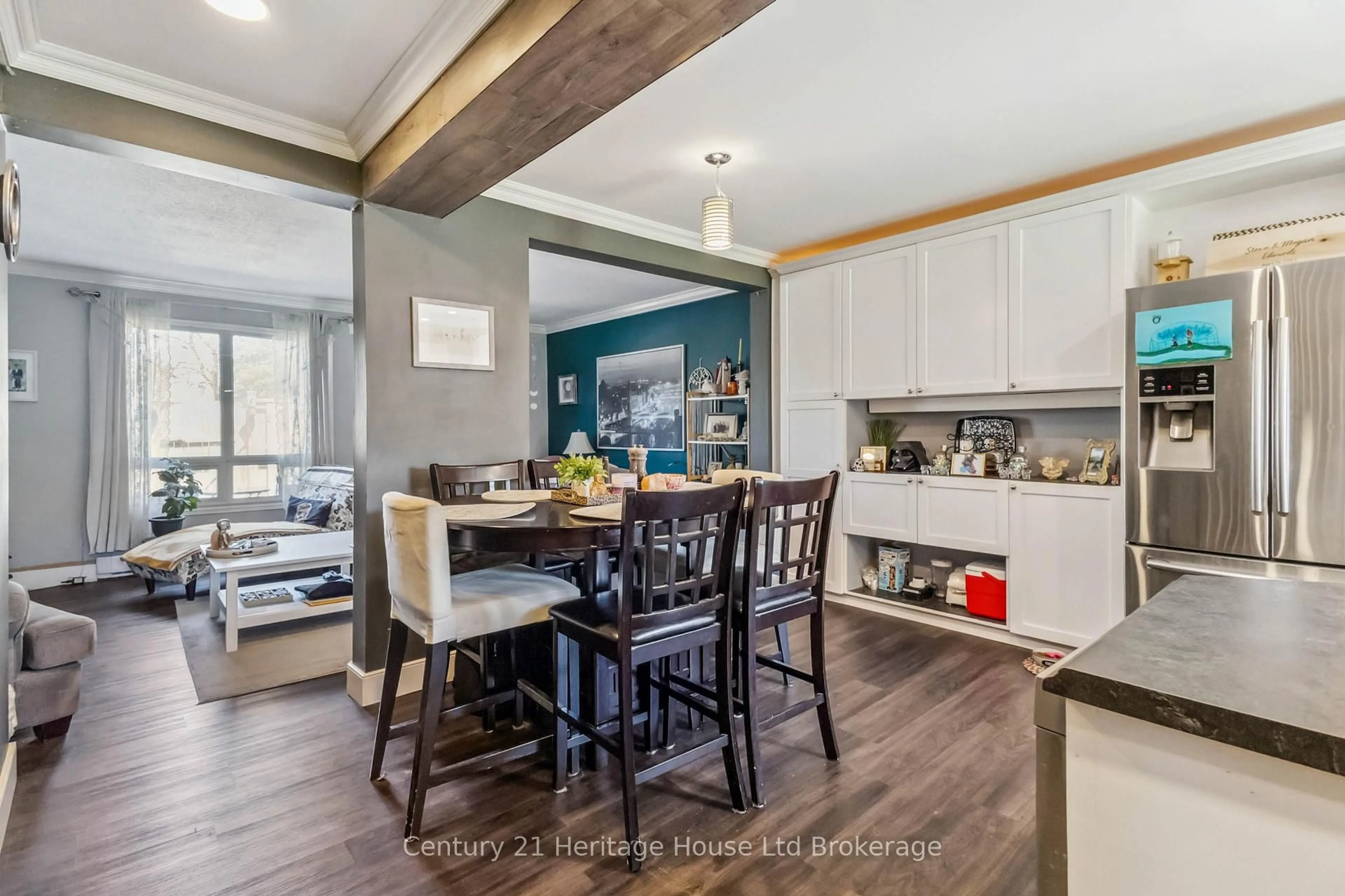Open concept kitchen, wood/laminate floor for 166 Southdale Rd #123, London South Ontario N6J 2J1