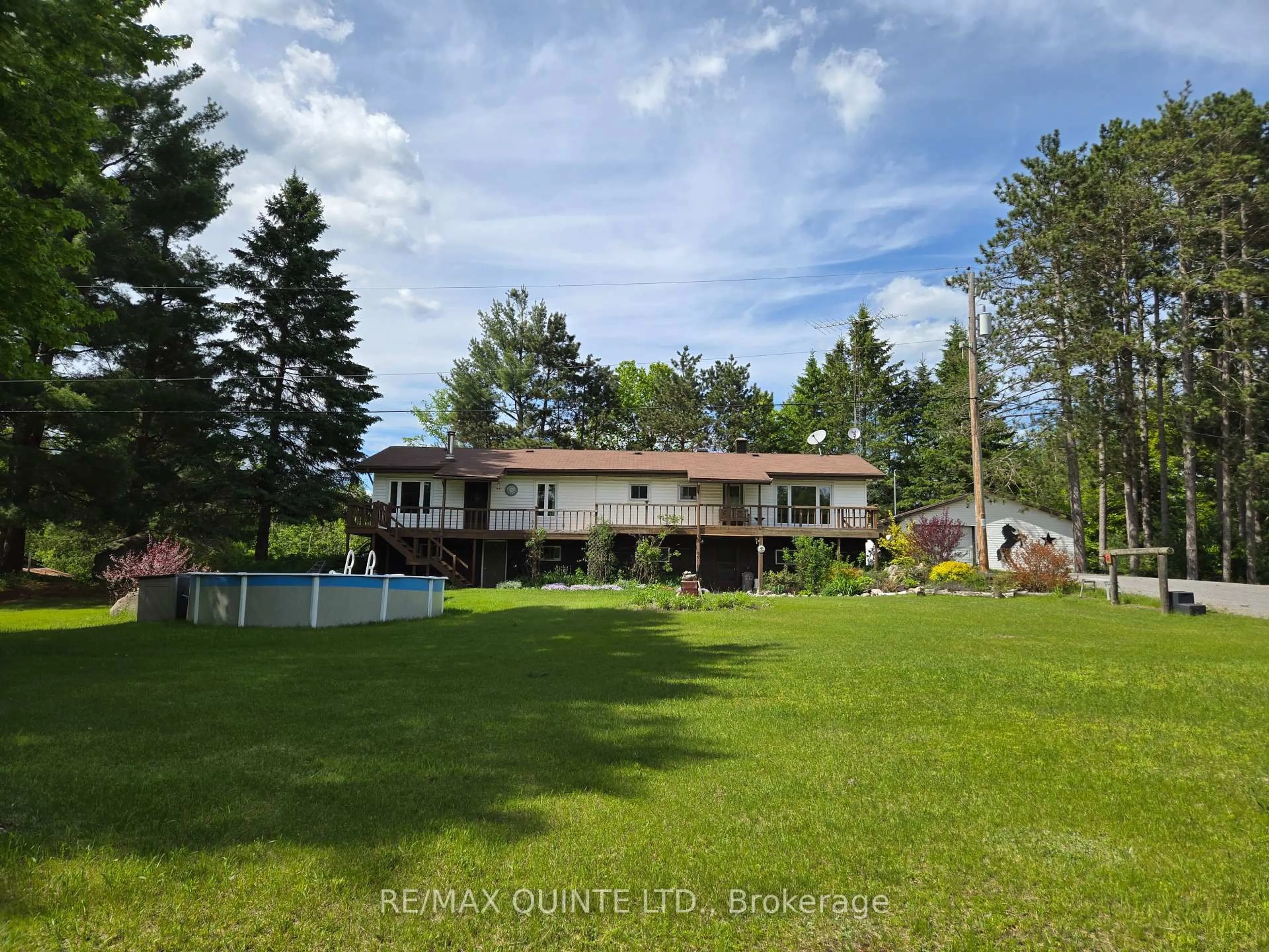 A pic from outside/outdoor area/front of a property/back of a property/a pic from drone, water/lake/river/ocean view for 690 Potter Settlement Rd, Tweed Ontario K0K 3J0