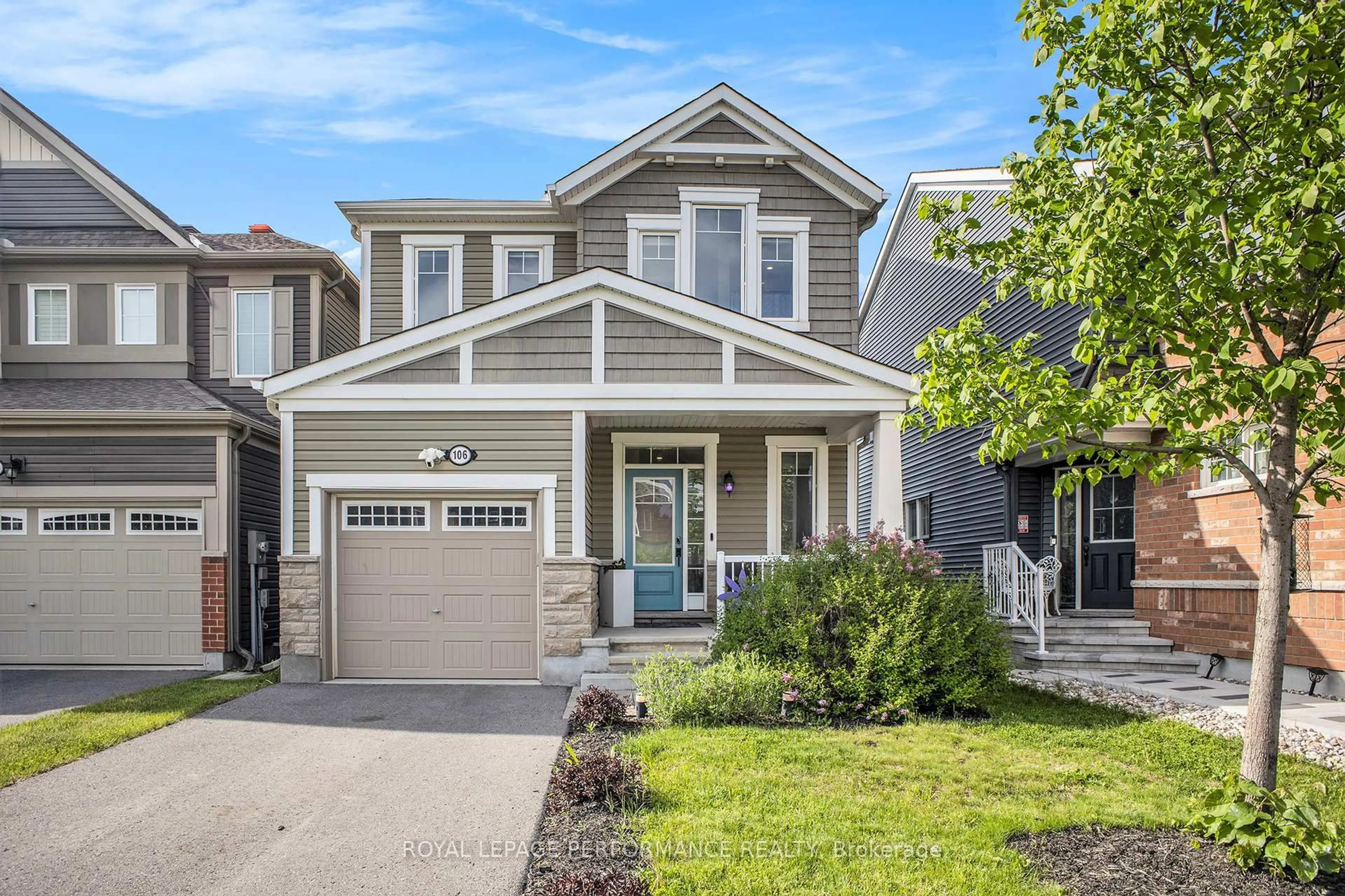 Home with vinyl exterior material, street for 106 Sweetvalley Dr, Ottawa Ontario K4A 1A4