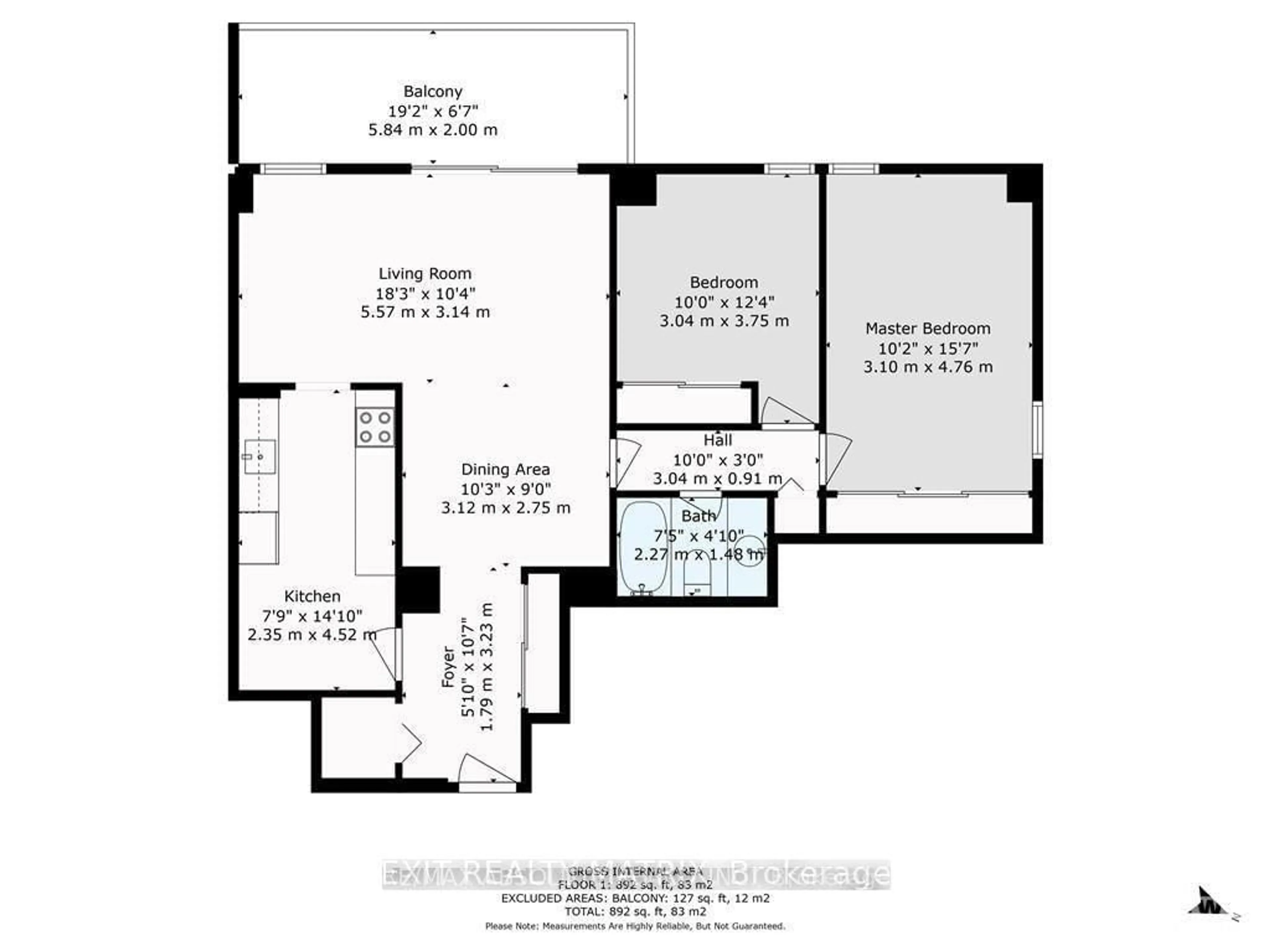 Floor plan for 515 St Laurent Blvd #2408, Ottawa Ontario K1K 3X5