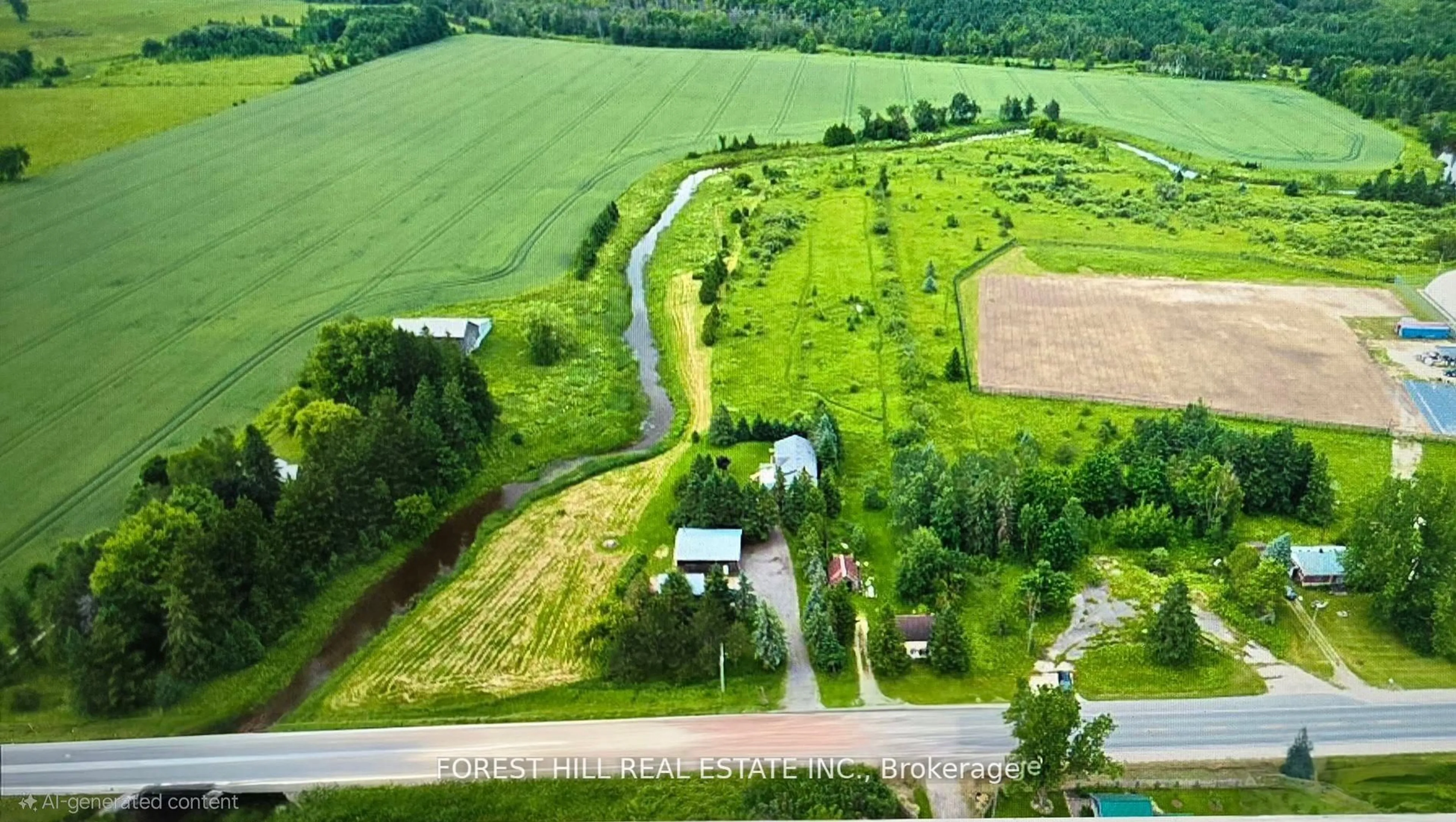 A pic from outside/outdoor area/front of a property/back of a property/a pic from drone, water/lake/river/ocean view for 502094 Highway 89 N/A, East Luther Grand Valley Ontario L9W 3W8
