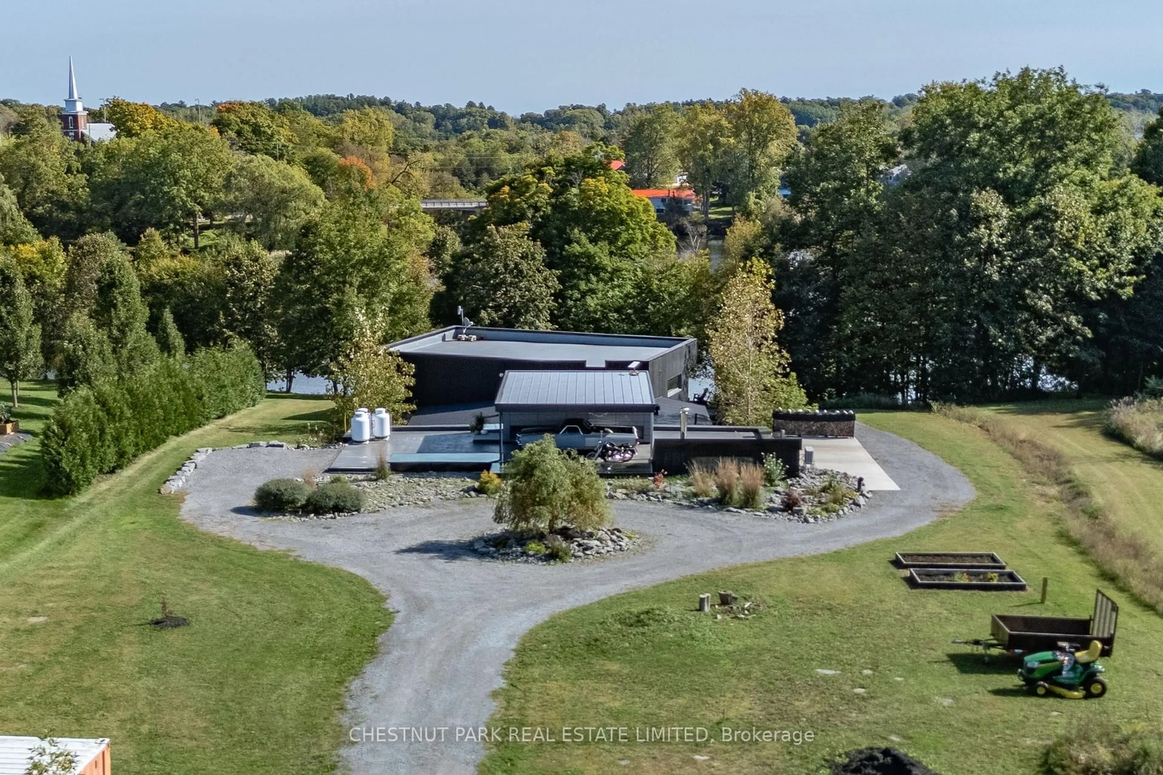 A pic from outside/outdoor area/front of a property/back of a property/a pic from drone, water/lake/river/ocean view for 158 Scotts Mill Rd, Prince Edward County Ontario K0K 2P0