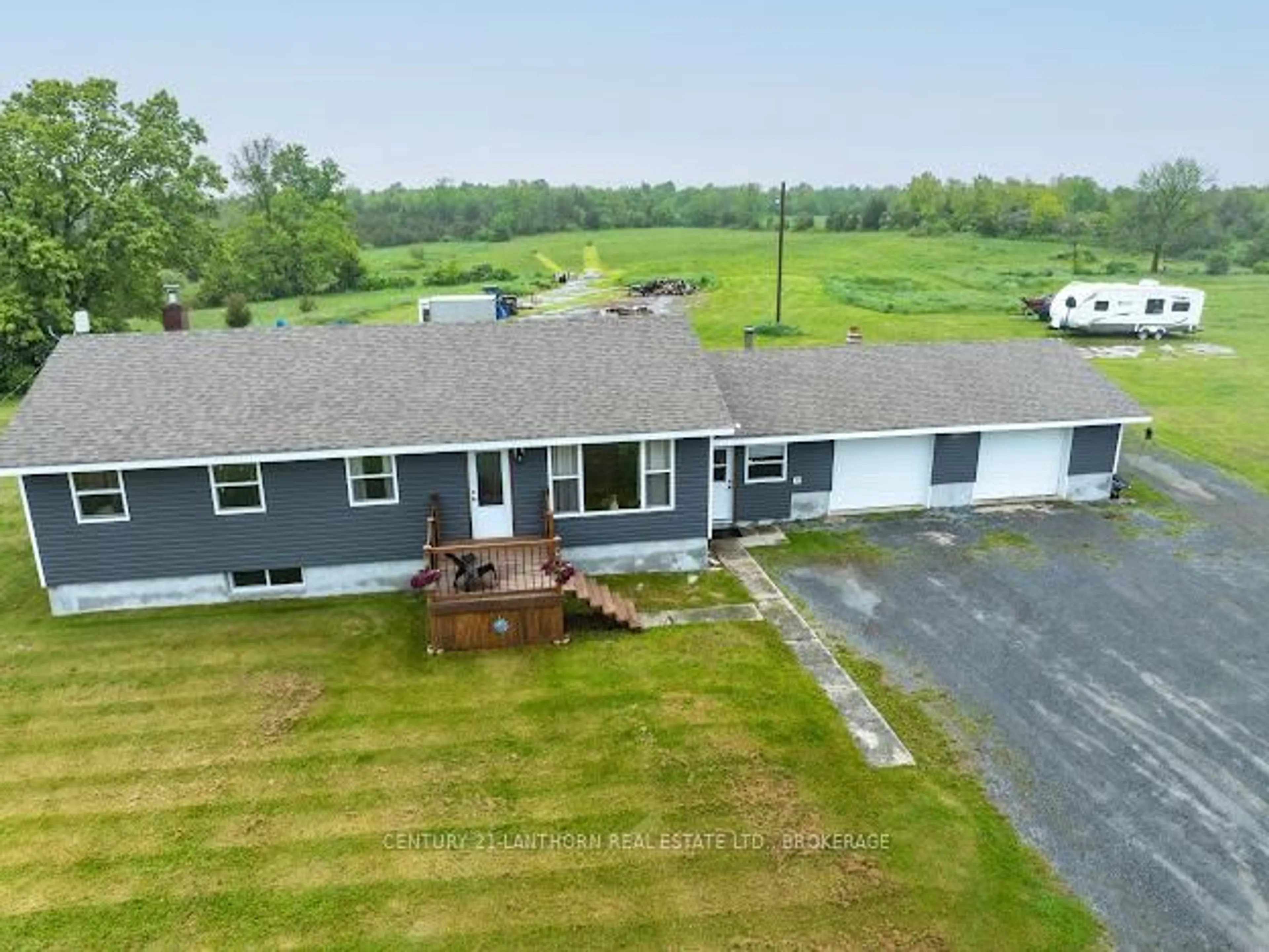 A pic from outside/outdoor area/front of a property/back of a property/a pic from drone, water/lake/river/ocean view for 5054 Colebrook Rd, Harrowsmith Ontario K0H 1V0