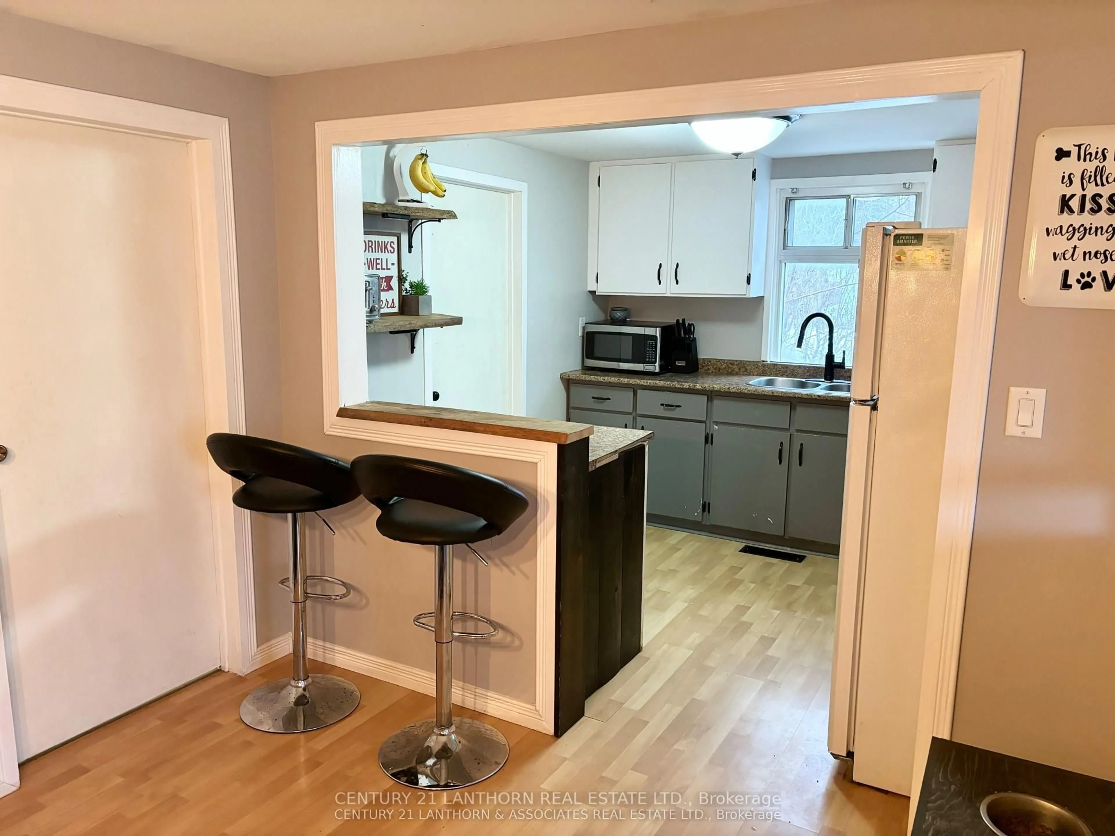 Open concept kitchen, wood/laminate floor for 27 North Murray St, Quinte West Ontario K8V 2E2