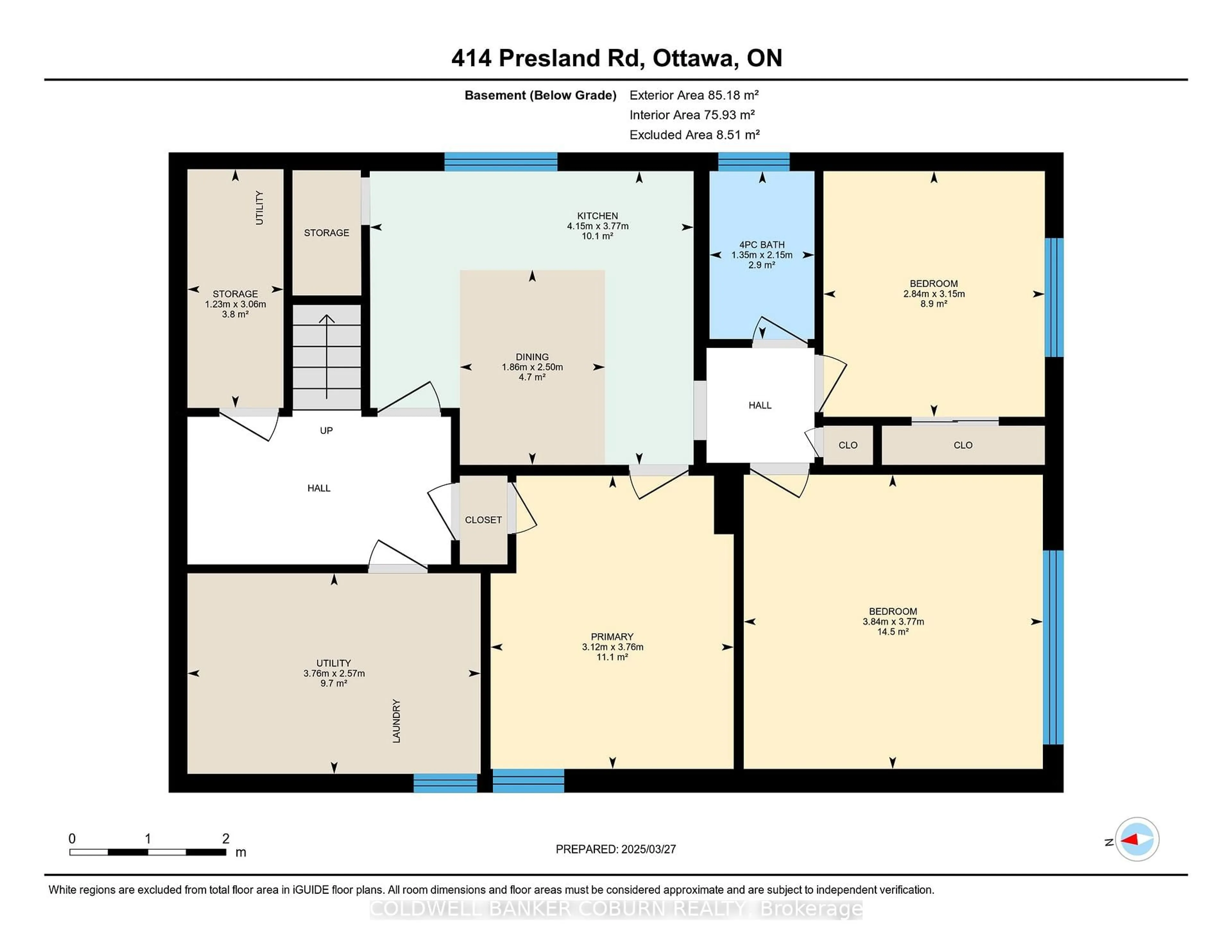 Floor plan for 414 - 416 Presland Rd, Ottawa Ontario K1K 2B5