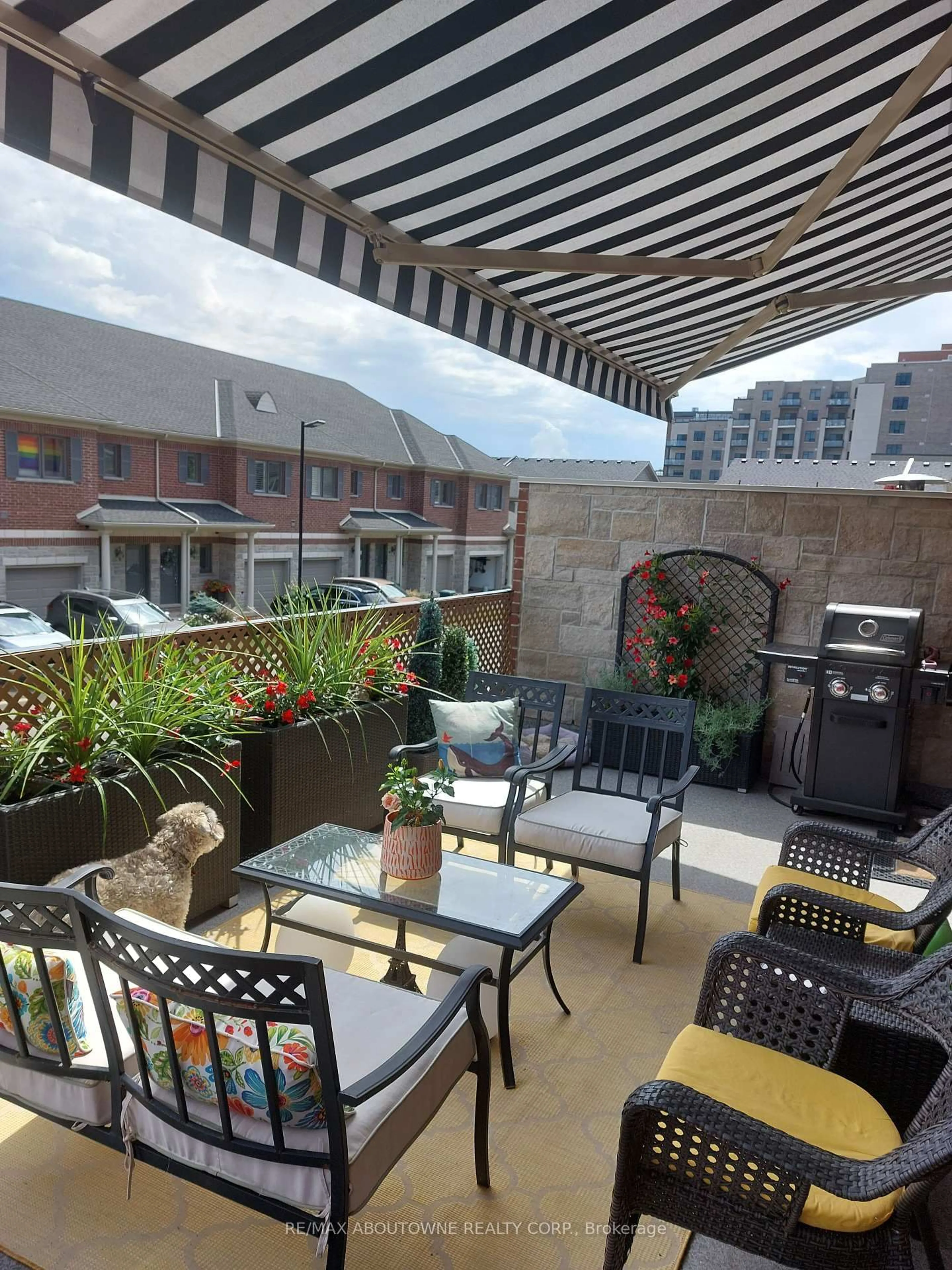 Patio, city buildings view from balcony for 44 Flamboro St #7, Hamilton Ontario L0R 2H0