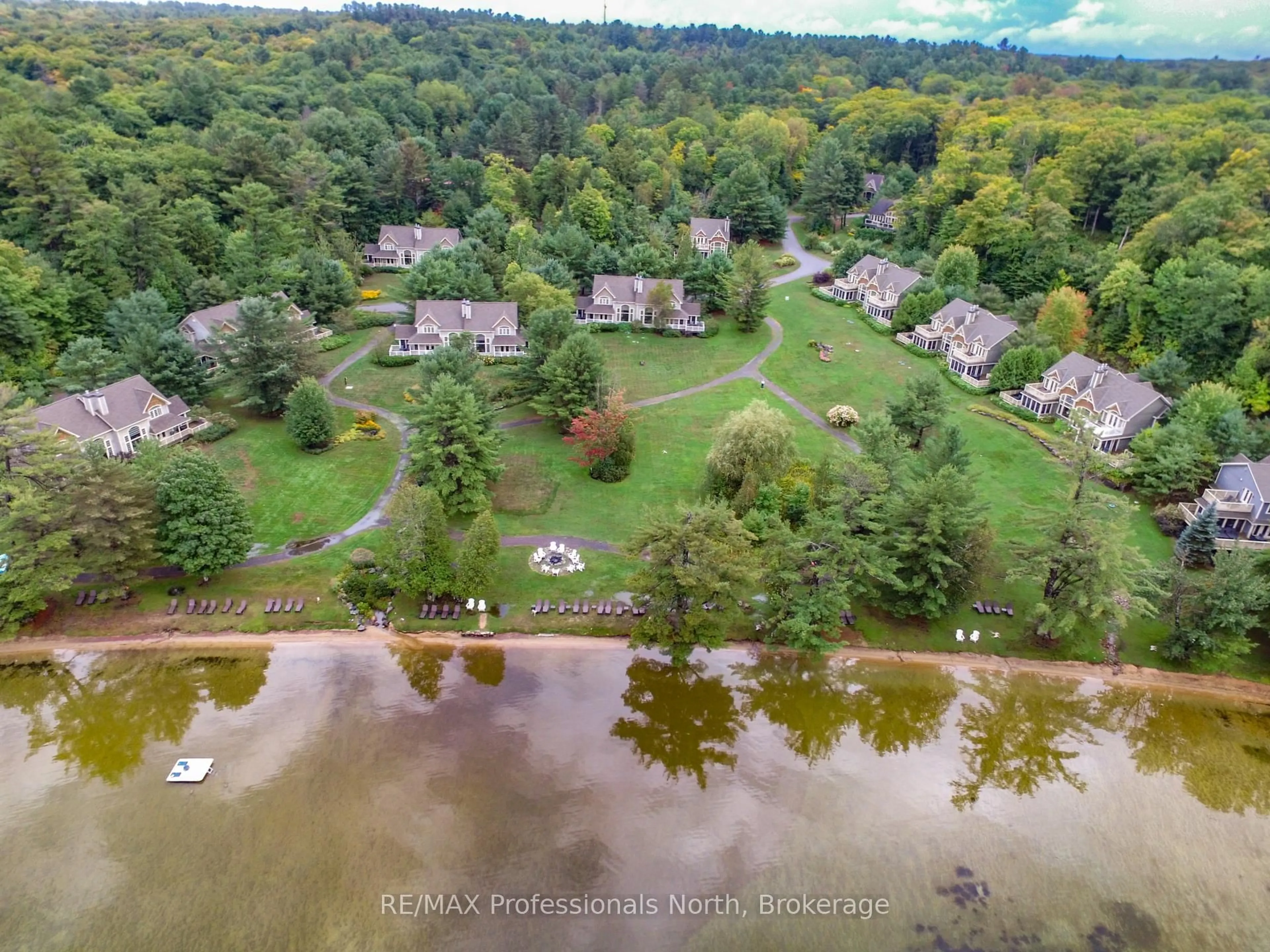 A pic from outside/outdoor area/front of a property/back of a property/a pic from drone, water/lake/river/ocean view for 3876 MUSKOKA ROAD 118 N/A #Sandfield 2, Week 10, Muskoka Lakes Ontario P0B 1J0