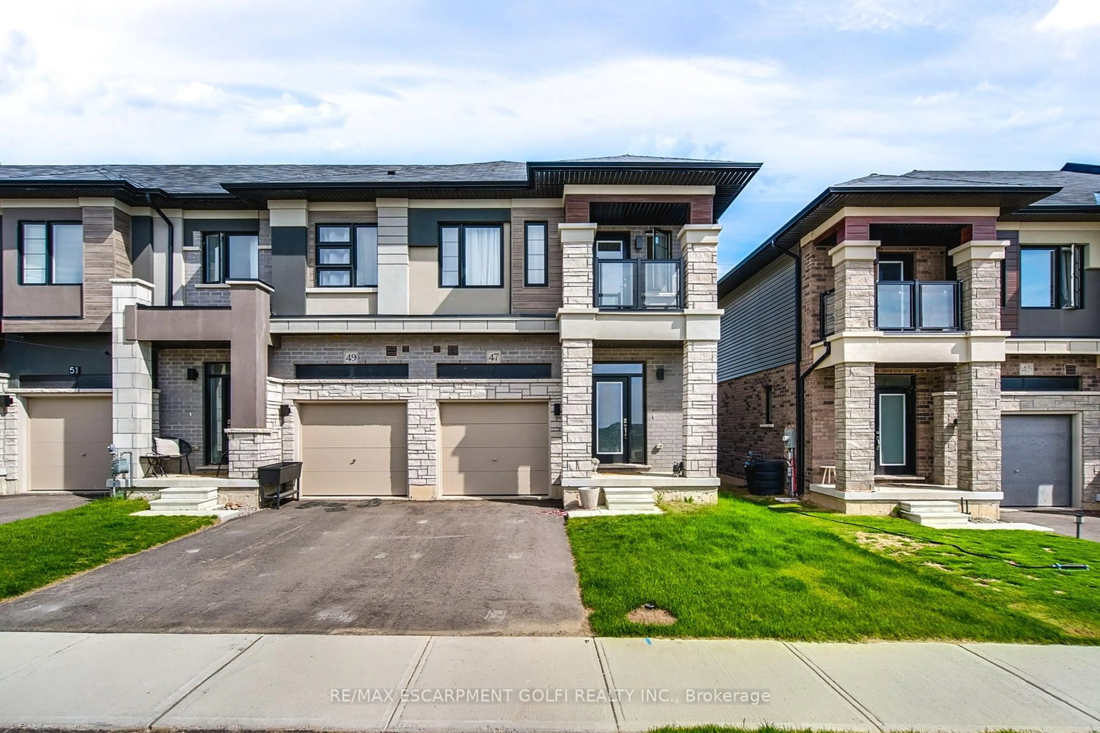 Home with brick exterior material, street for 47 George Brier Dr, Brant Ontario N3L 3Z9