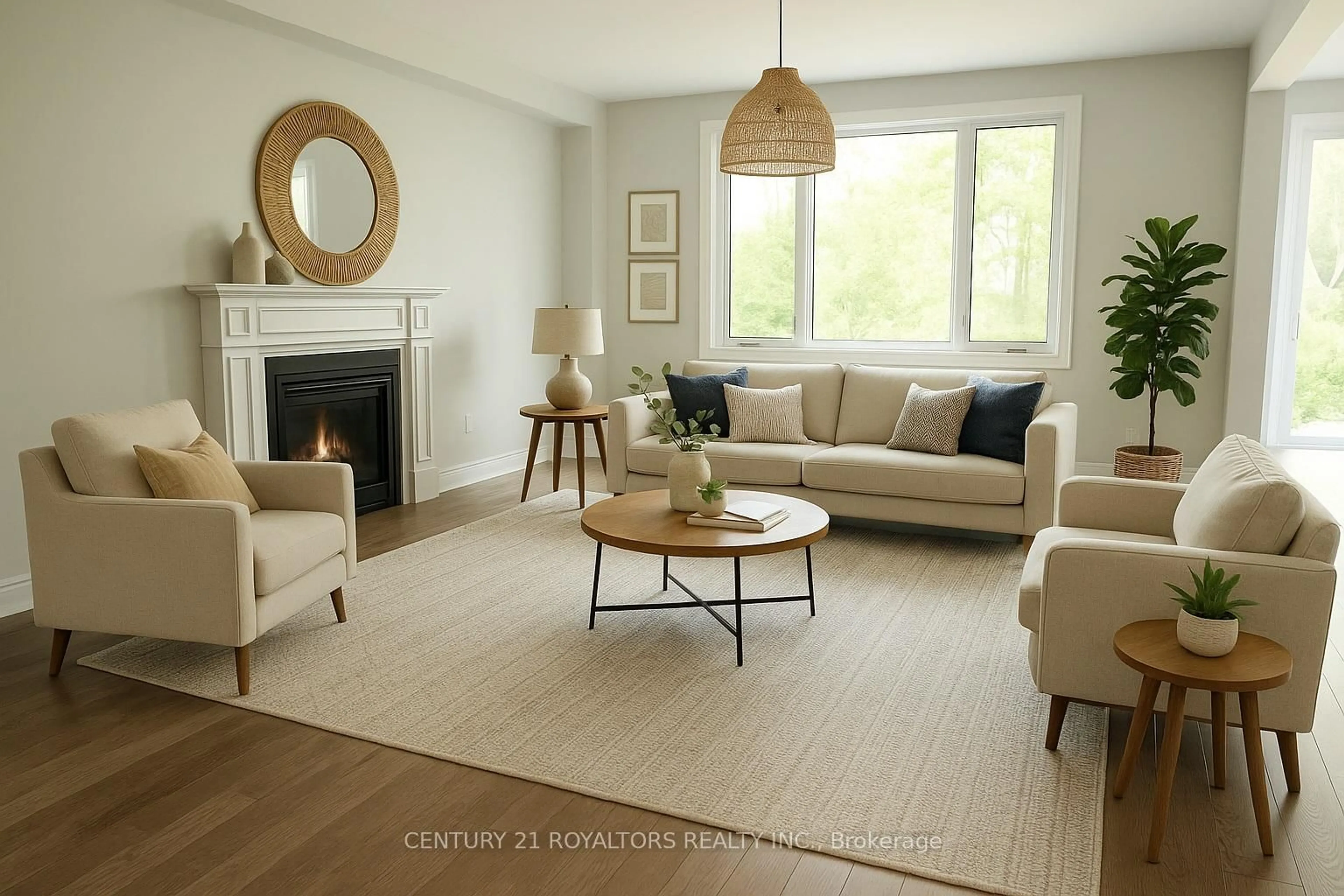 Living room with furniture, wood/laminate floor for 137 Harwood Ave, Woodstock Ontario N4T 0P8