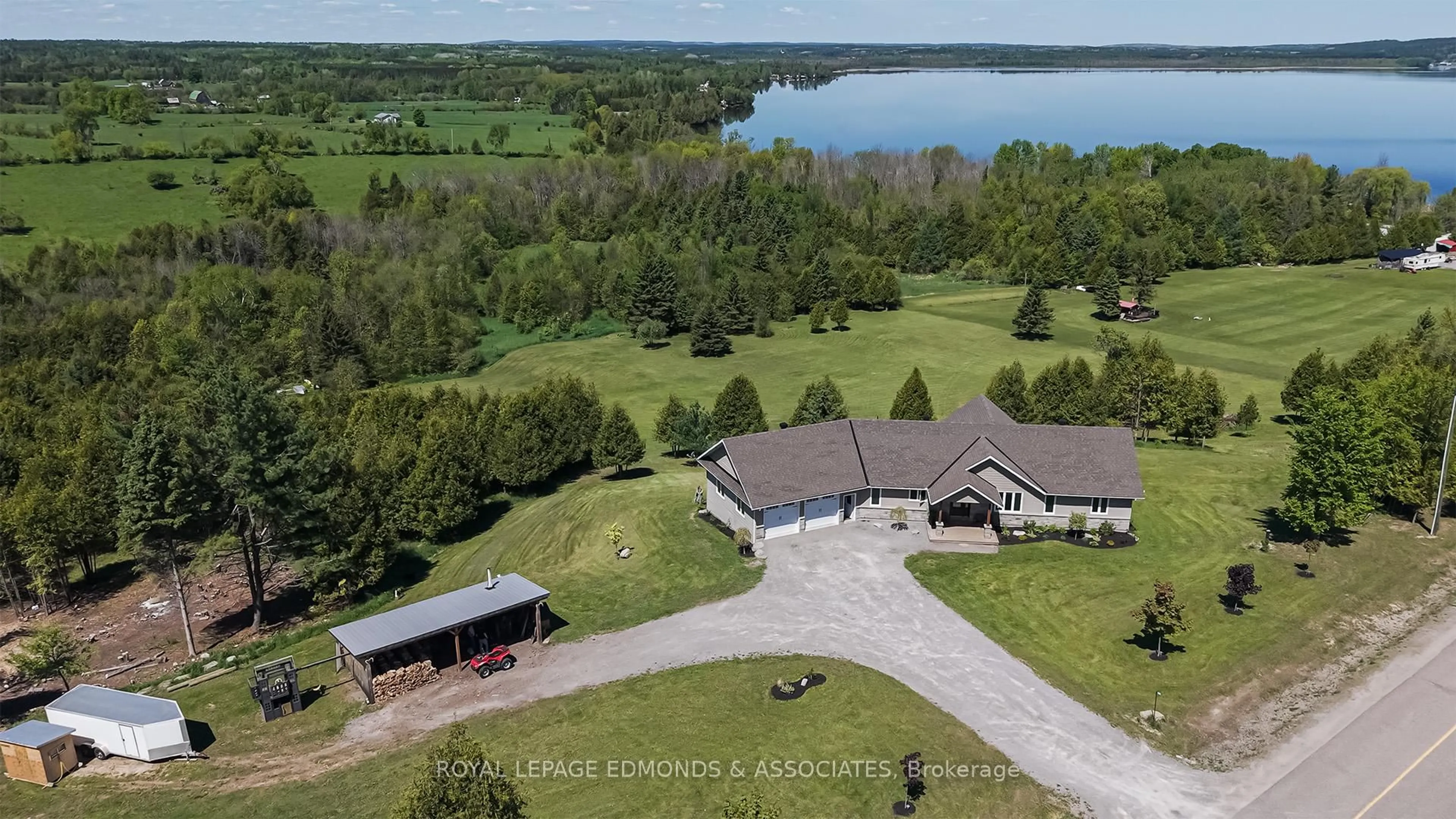 A pic from outside/outdoor area/front of a property/back of a property/a pic from drone, water/lake/river/ocean view for 281 Point Church Rd, Eganville Ontario K0J 1T0