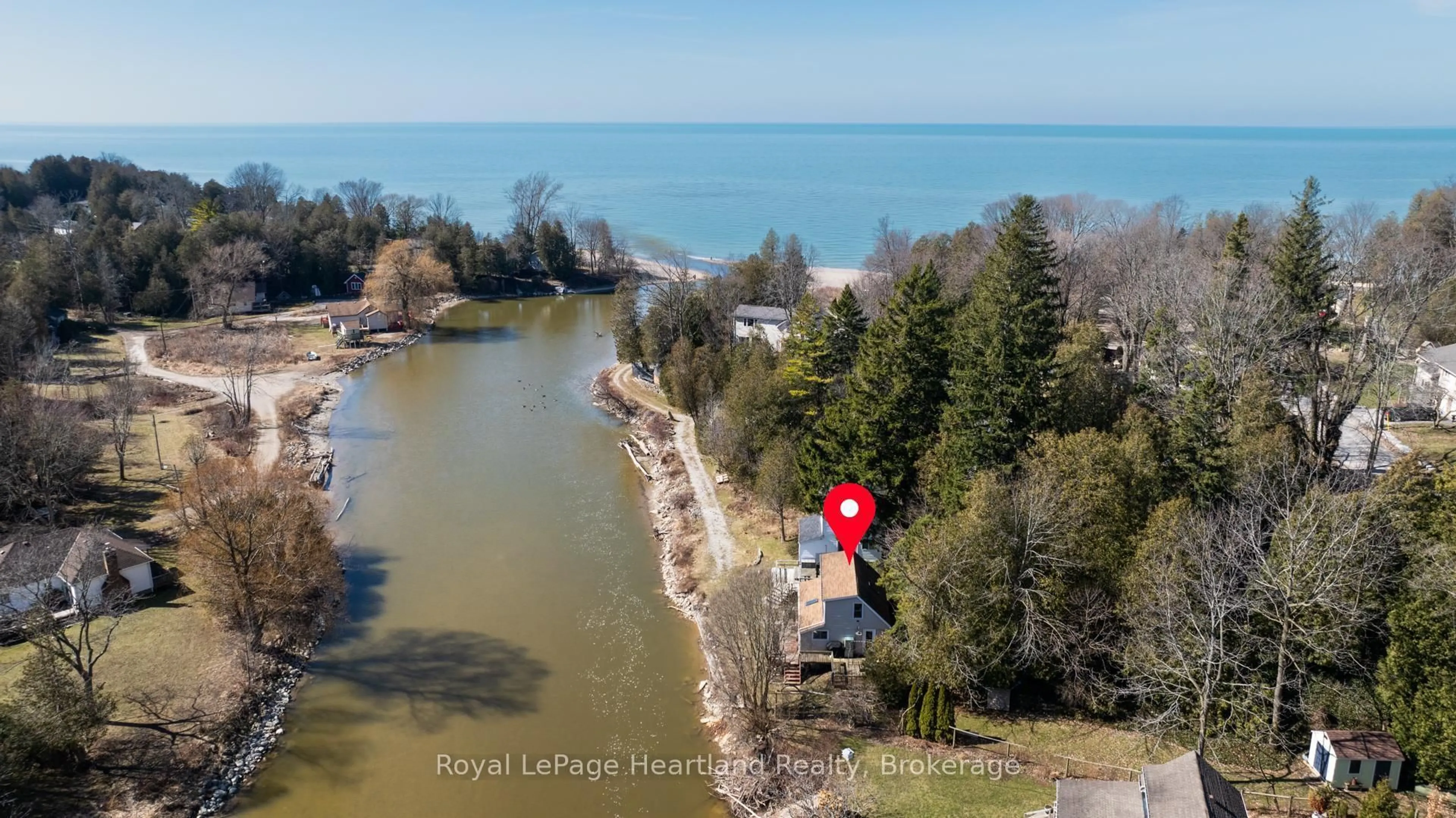 A pic from outside/outdoor area/front of a property/back of a property/a pic from drone, water/lake/river/ocean view for 9 MAPLE Lane, Ashfield-Colborne-Wawanosh Ontario N7A 3X9