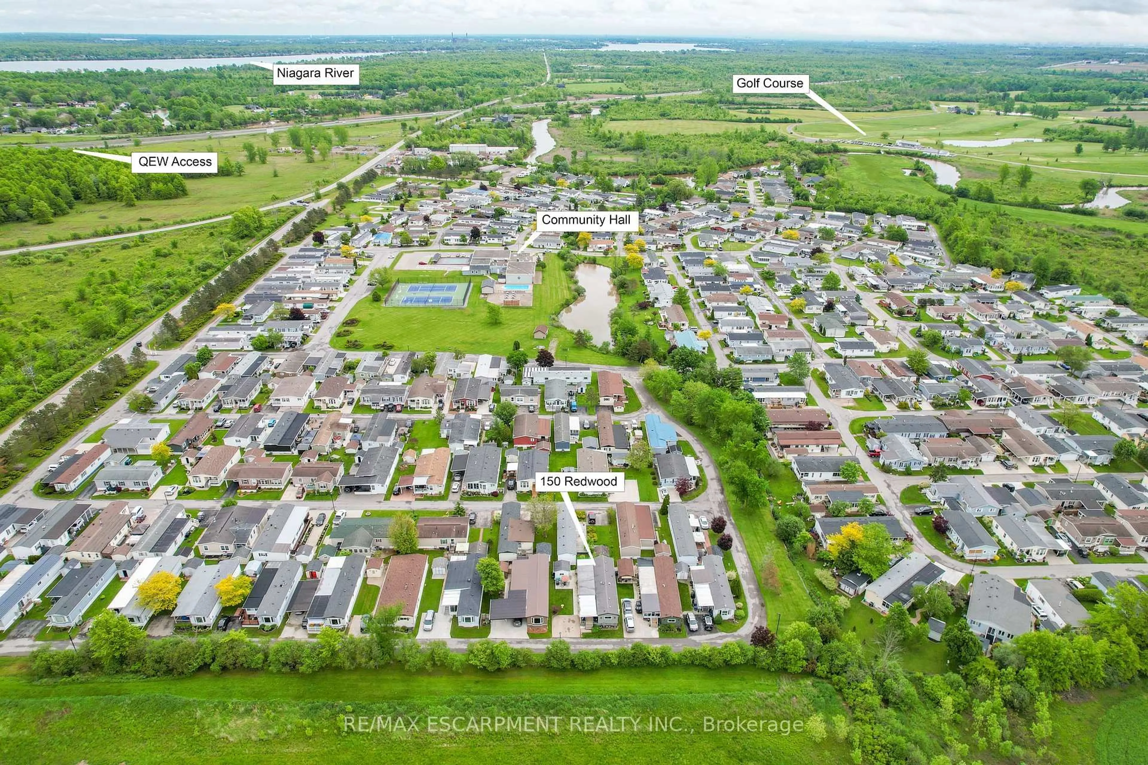 A pic from outside/outdoor area/front of a property/back of a property/a pic from drone, street for 3033 Townline Rd #150, Fort Erie Ontario L0S 1S1