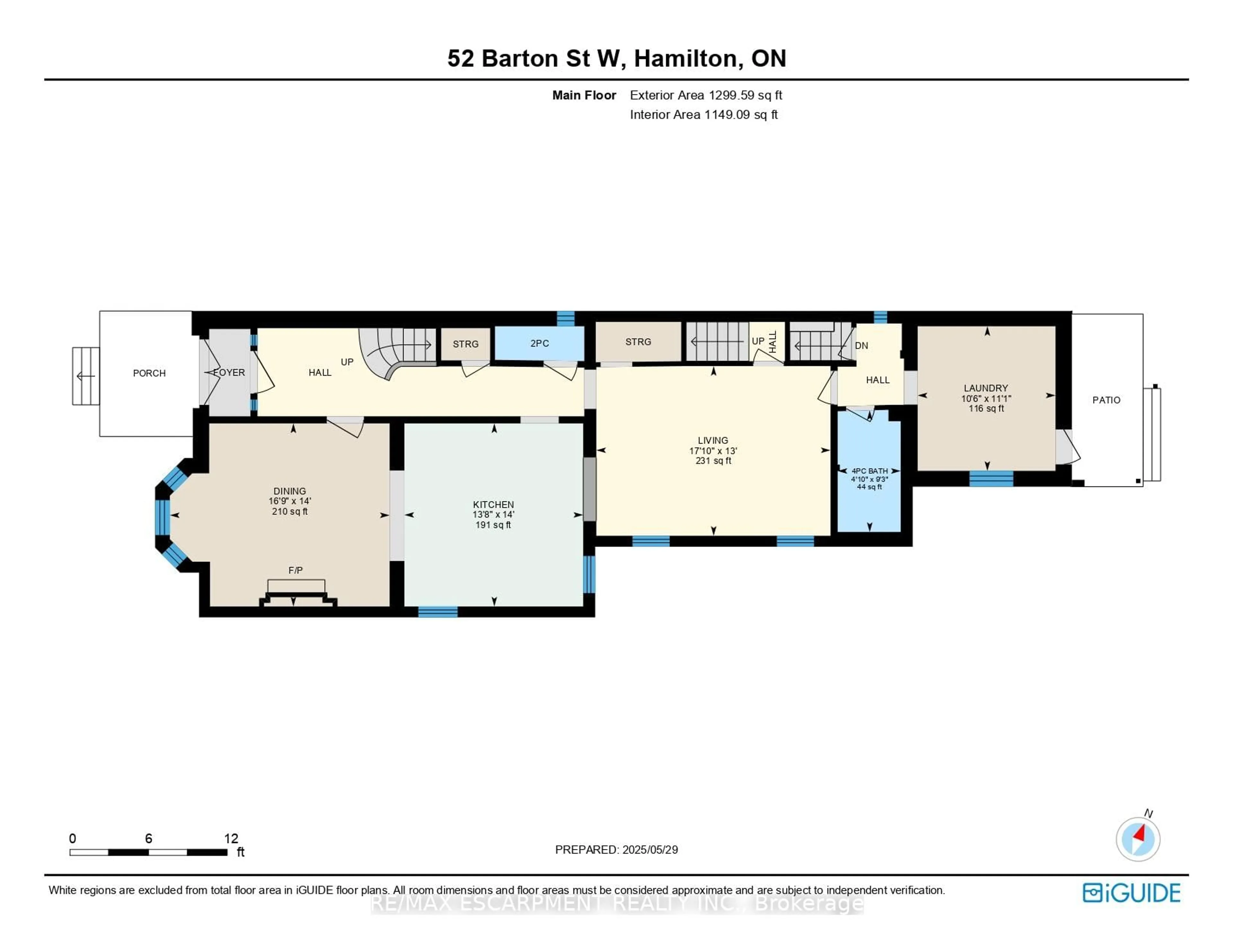 Floor plan for 52 Barton St, Hamilton Ontario L8L 1A4