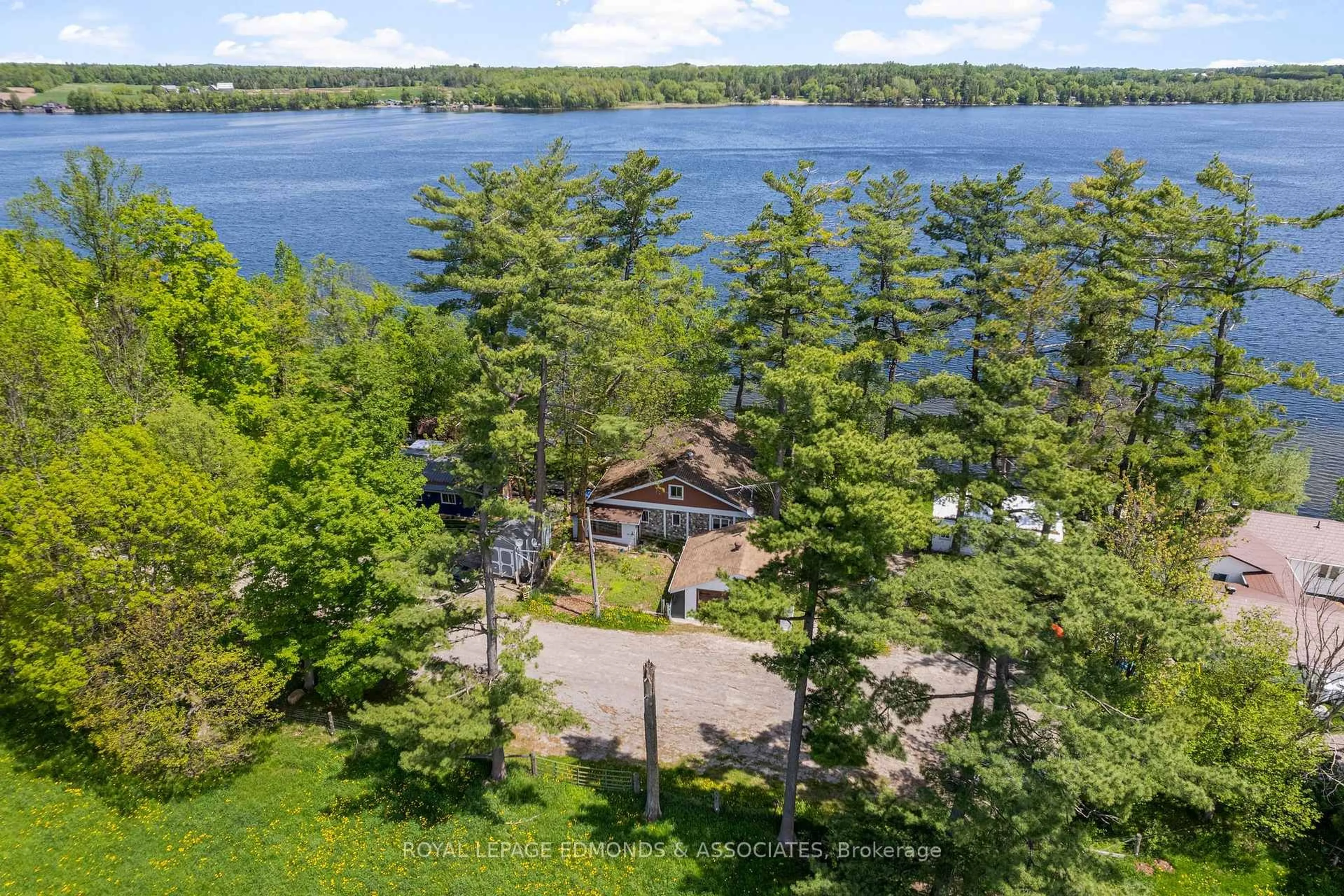 A pic from outside/outdoor area/front of a property/back of a property/a pic from drone, water/lake/river/ocean view for 87 Cobble Stone Lane, Cobden Ontario K0J 1K0