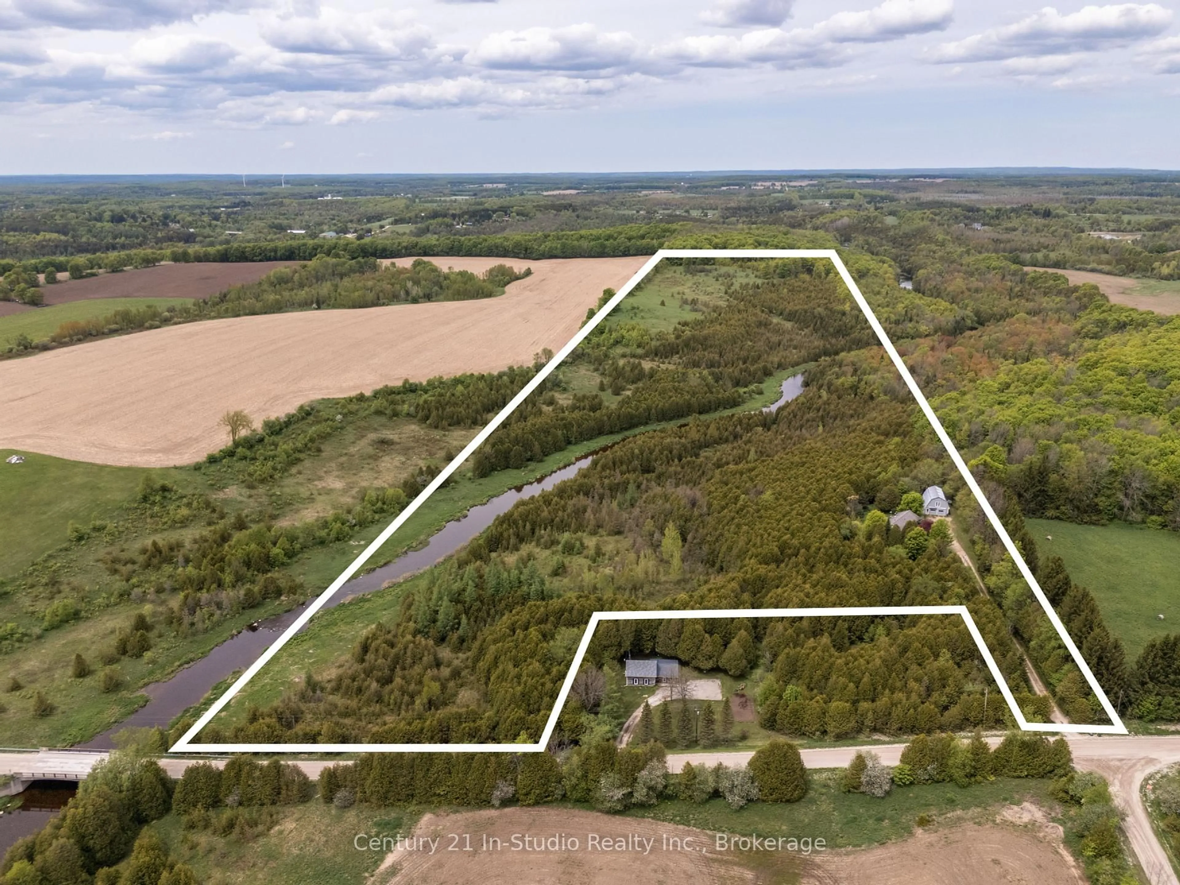 A pic from outside/outdoor area/front of a property/back of a property/a pic from drone, water/lake/river/ocean view for 305207 South Line A N/A, Grey Highlands Ontario N0C 1K0