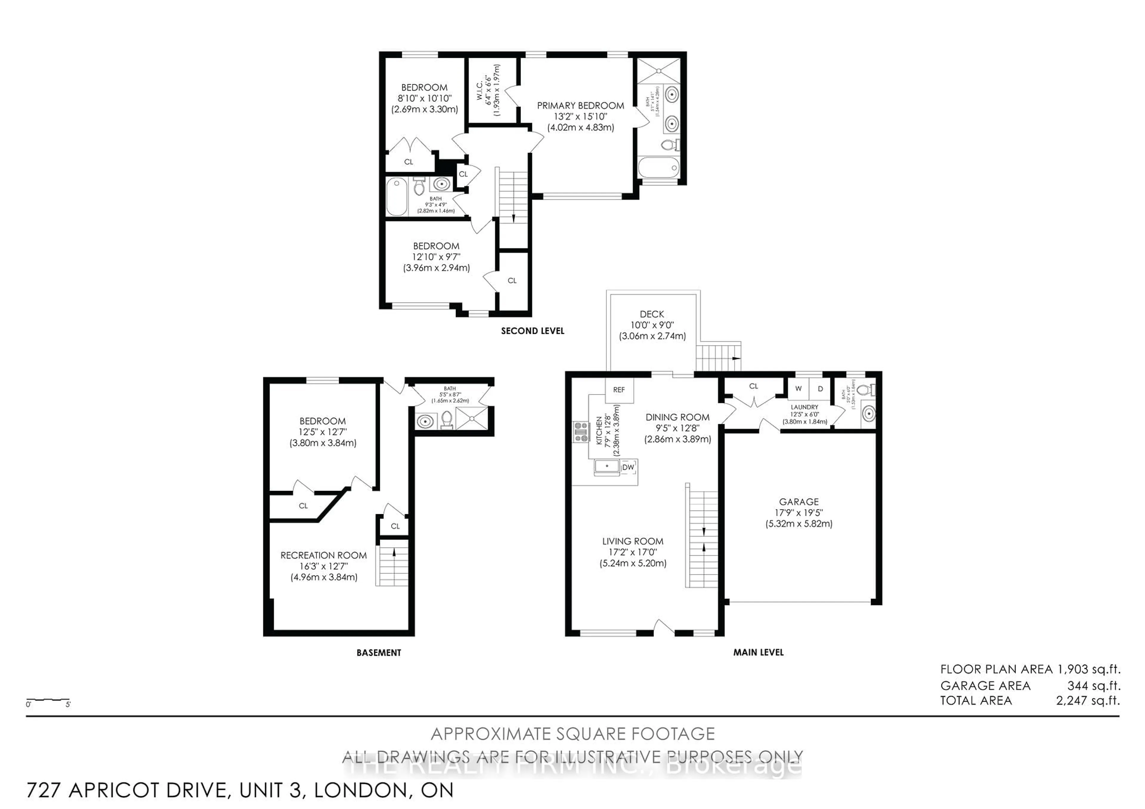 Floor plan for 727 Apricot Dr #3, London South Ontario N6K 5A7
