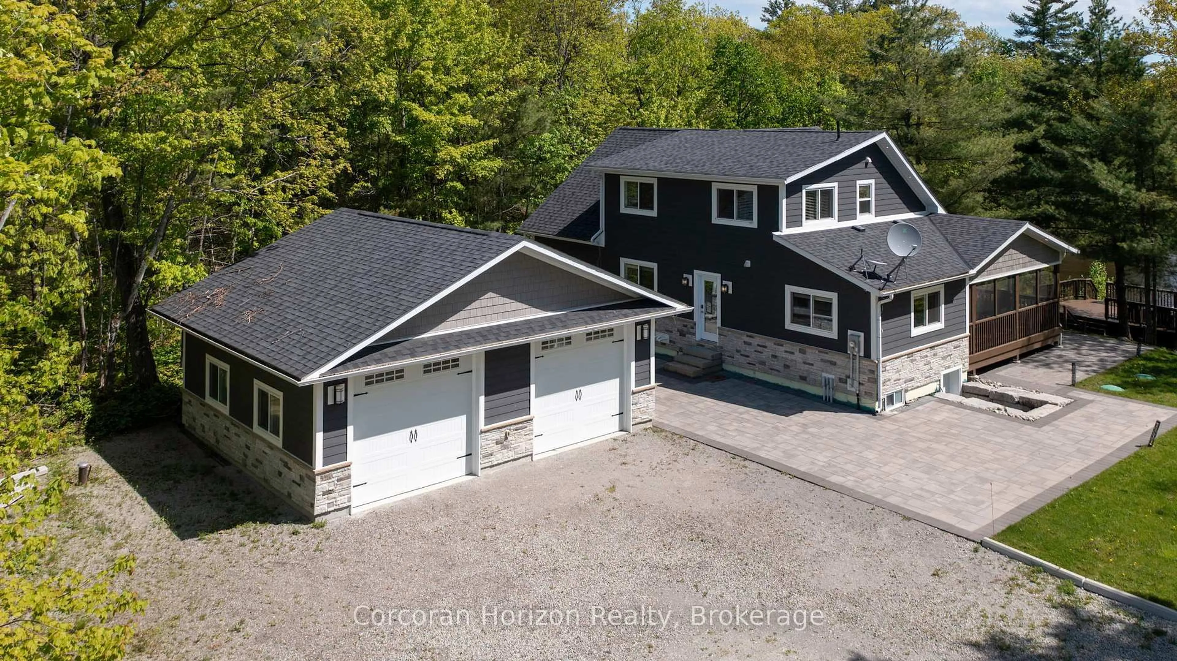 A pic from outside/outdoor area/front of a property/back of a property/a pic from drone, unknown for 450 Crooked Bay Rd, Georgian Bay Ontario P0C 1S0