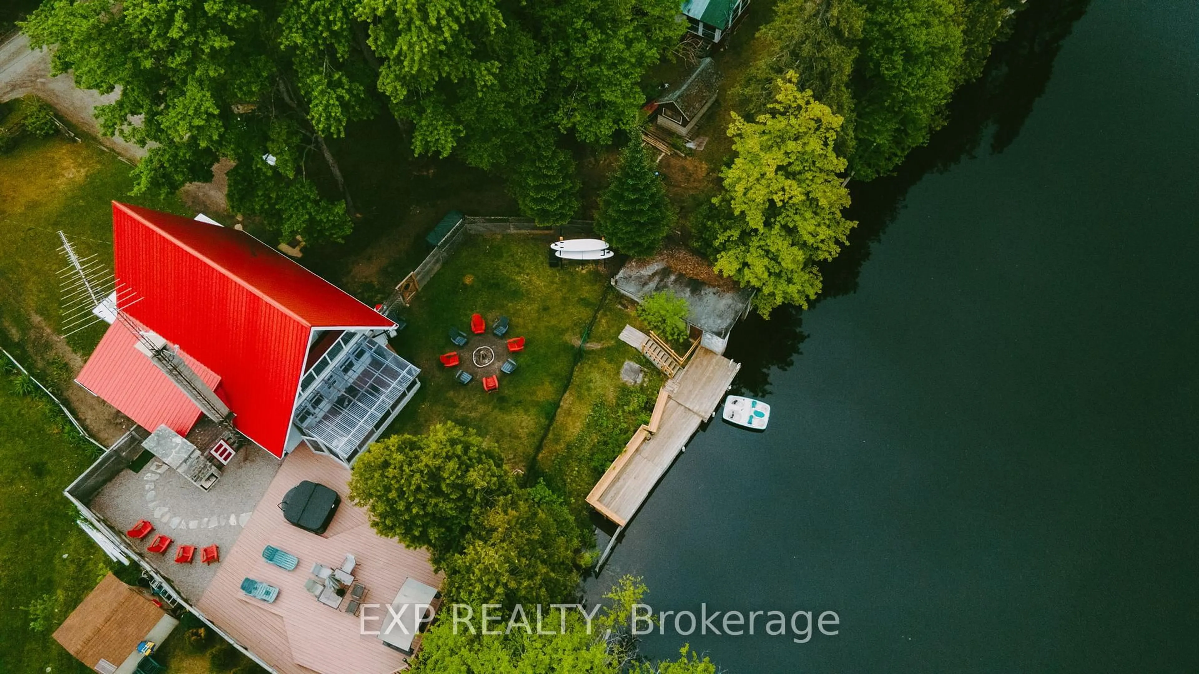 A pic from outside/outdoor area/front of a property/back of a property/a pic from drone, water/lake/river/ocean view for 137 Fell Station Dr, Kawartha Lakes Ontario K0M 1N0