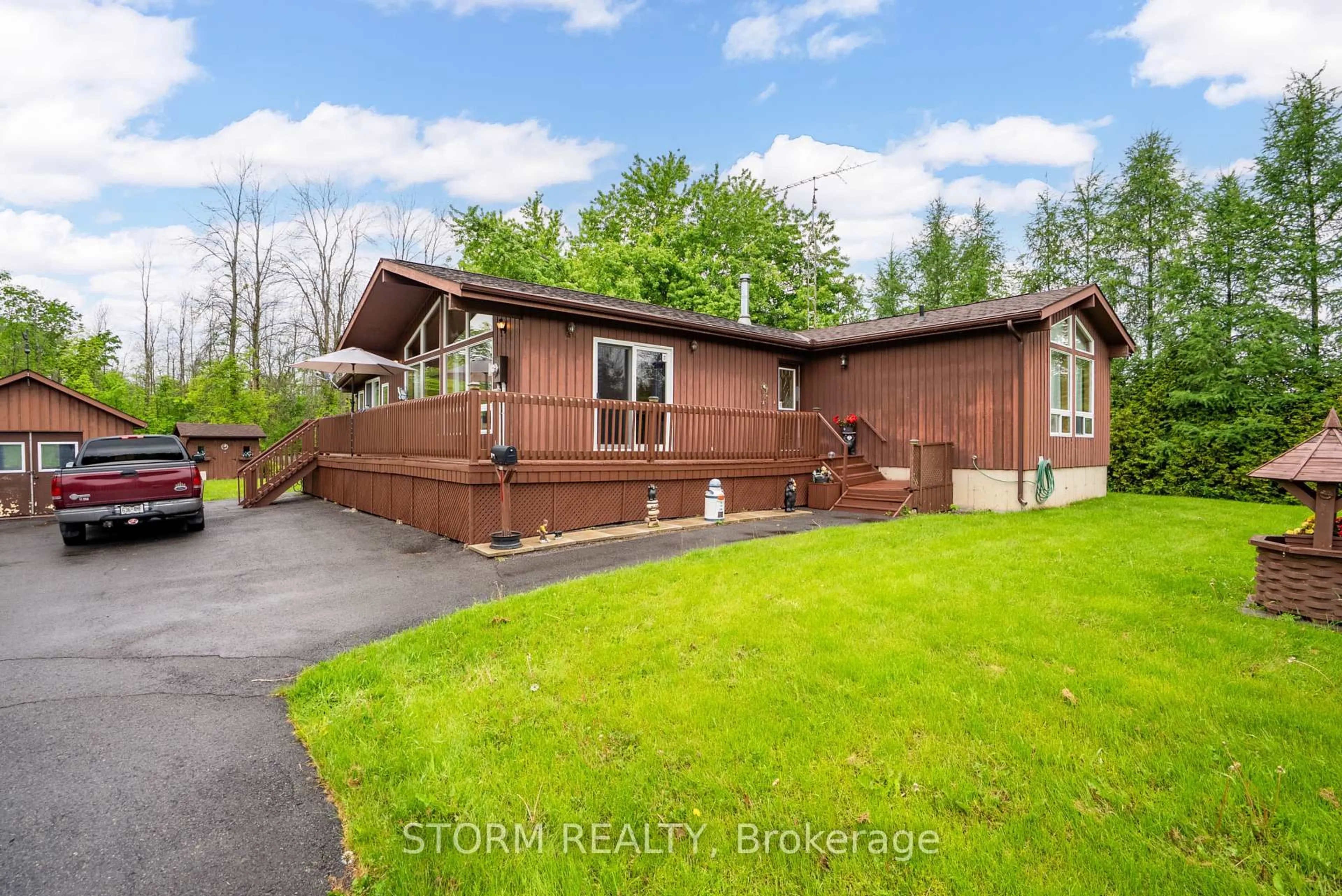 A pic from outside/outdoor area/front of a property/back of a property/a pic from drone, water/lake/river/ocean view for 14310 Dafoe Rd, South Stormont Ontario K0C 1M0
