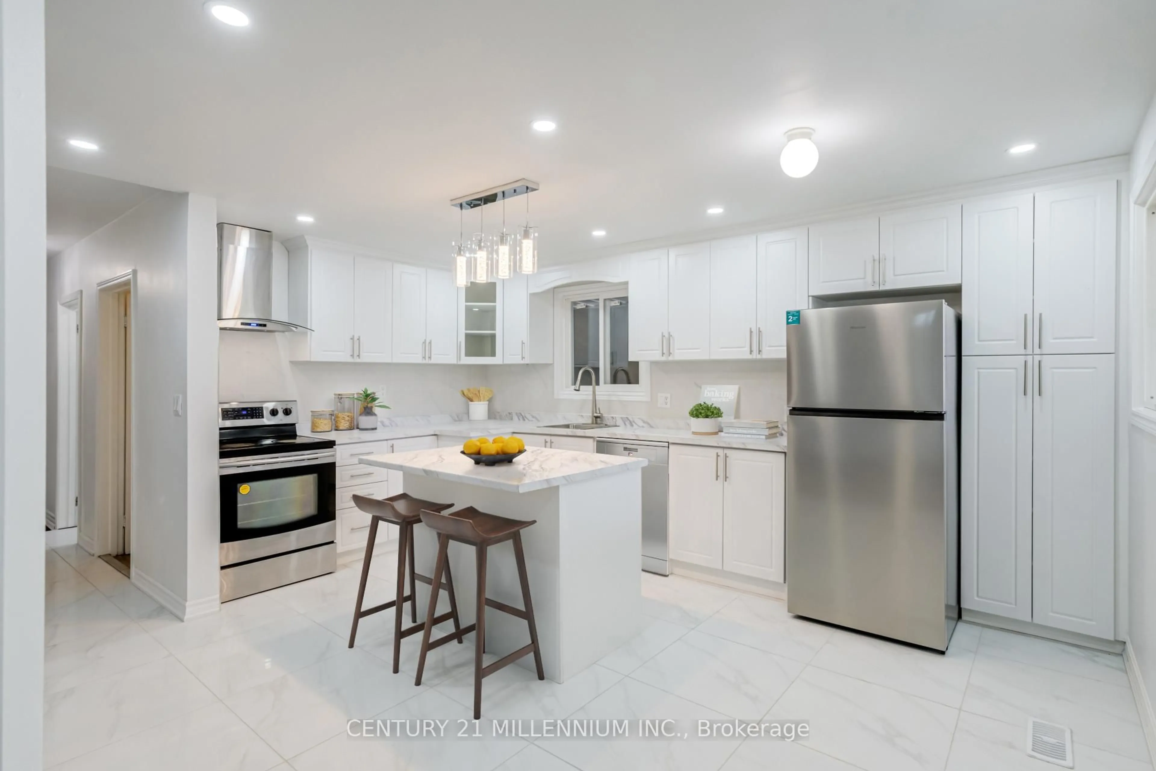 Open concept kitchen, ceramic/tile floor for 74 Rifle Range Rd, Hamilton Ontario L8S 3B4