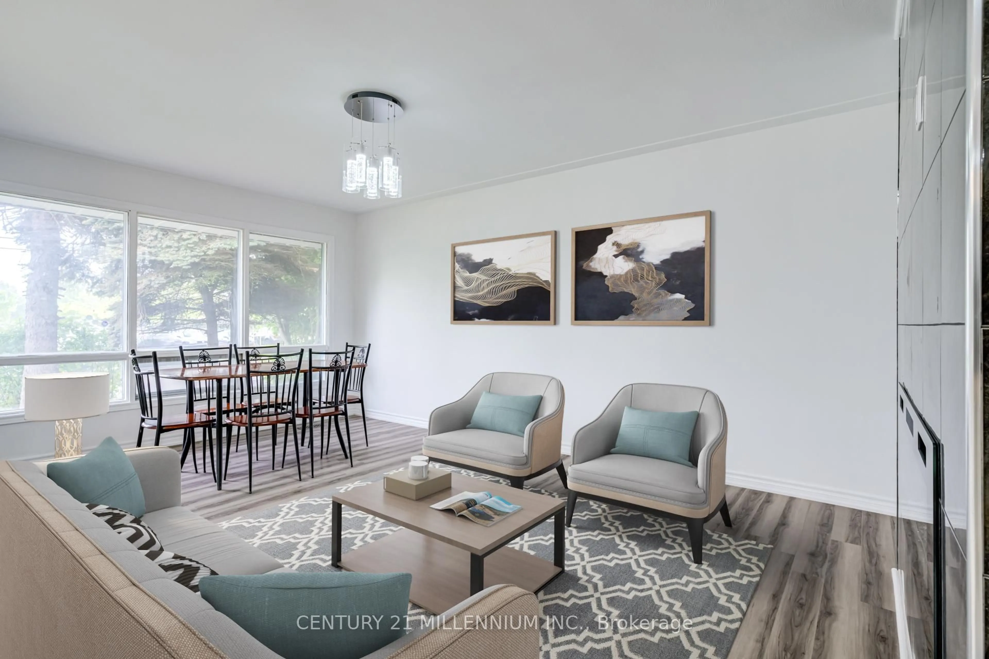 Living room with furniture, wood/laminate floor for 74 Rifle Range Rd, Hamilton Ontario L8S 3B4