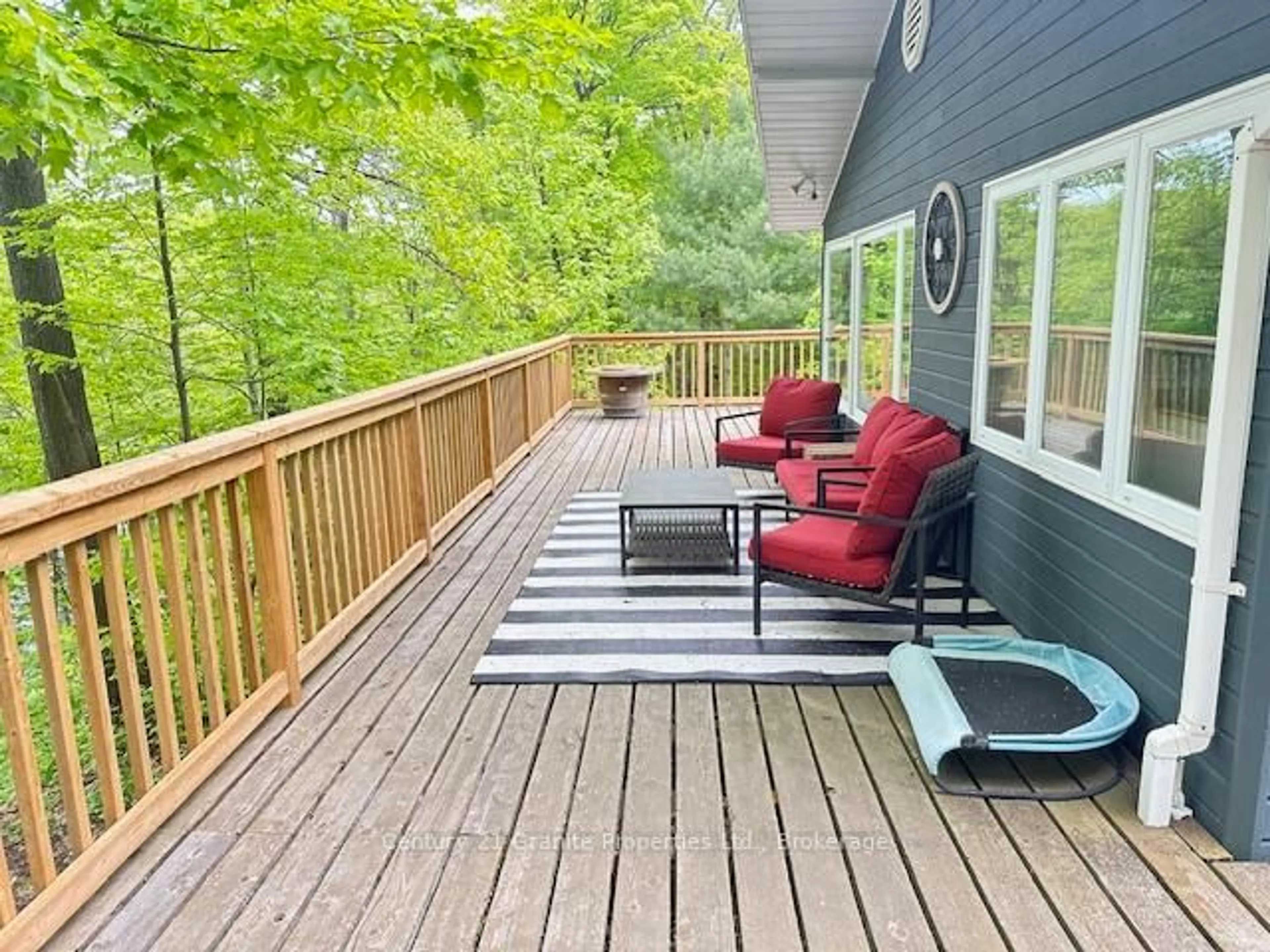 Patio, forest/trees view for 131 Downes Rd, Seguin Ontario P2A 2W8